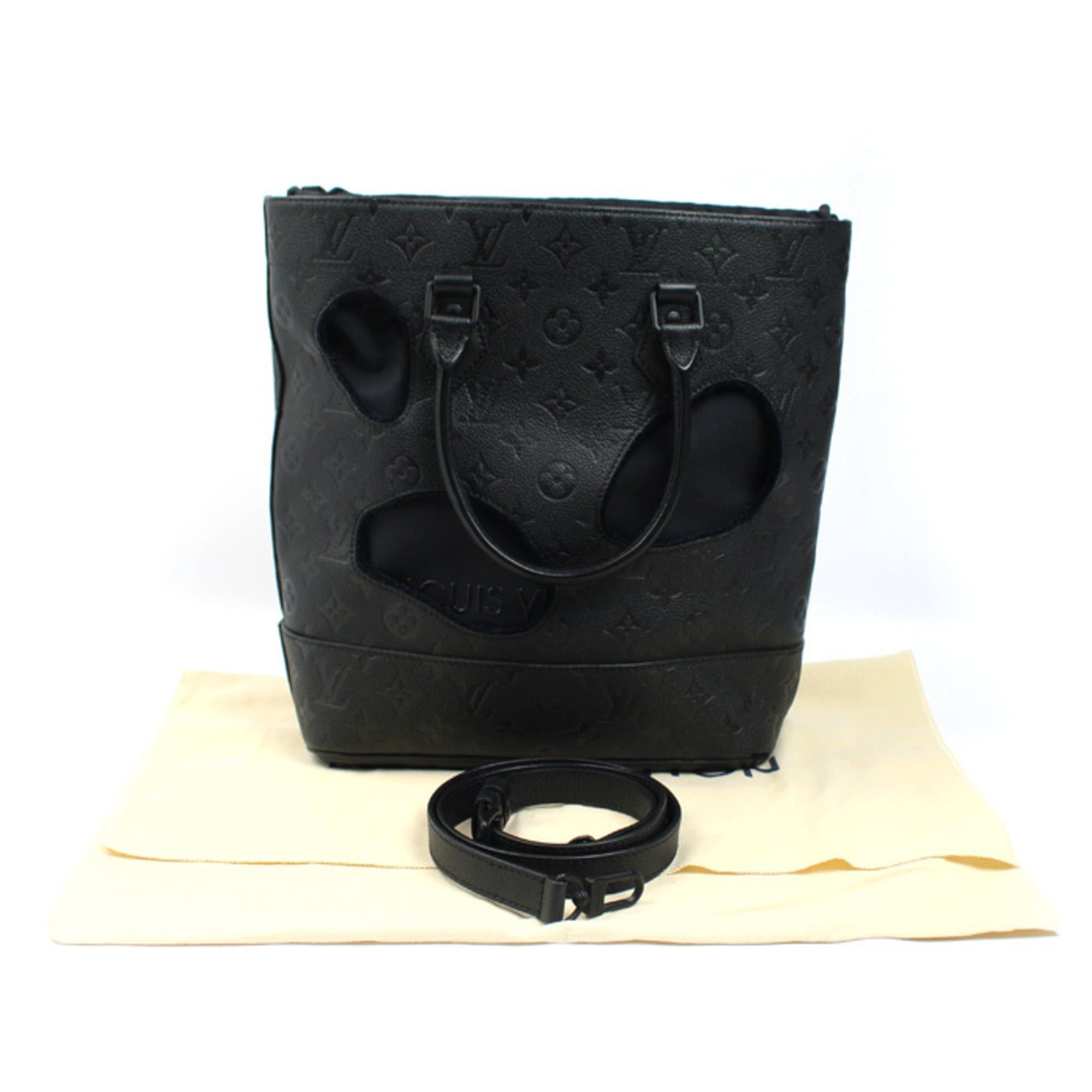 Louis Vuitton LOUIS VUITTON x Comme des Garçons with Halls PM Rei Kawakubo Collaboration 2-Way Shoulder Bag Monogram Empreinte Black M45887 Women's Size ONE SIZE - 9 Thumbnail