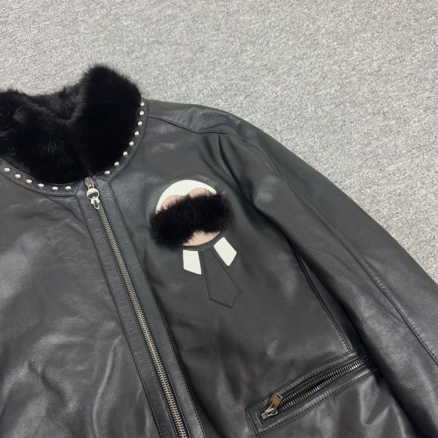 Fendi FENDI Karl Lagerfeld Mink Collar Lambskin Jacket Size S / US 4 / IT 40 - 3 Thumbnail