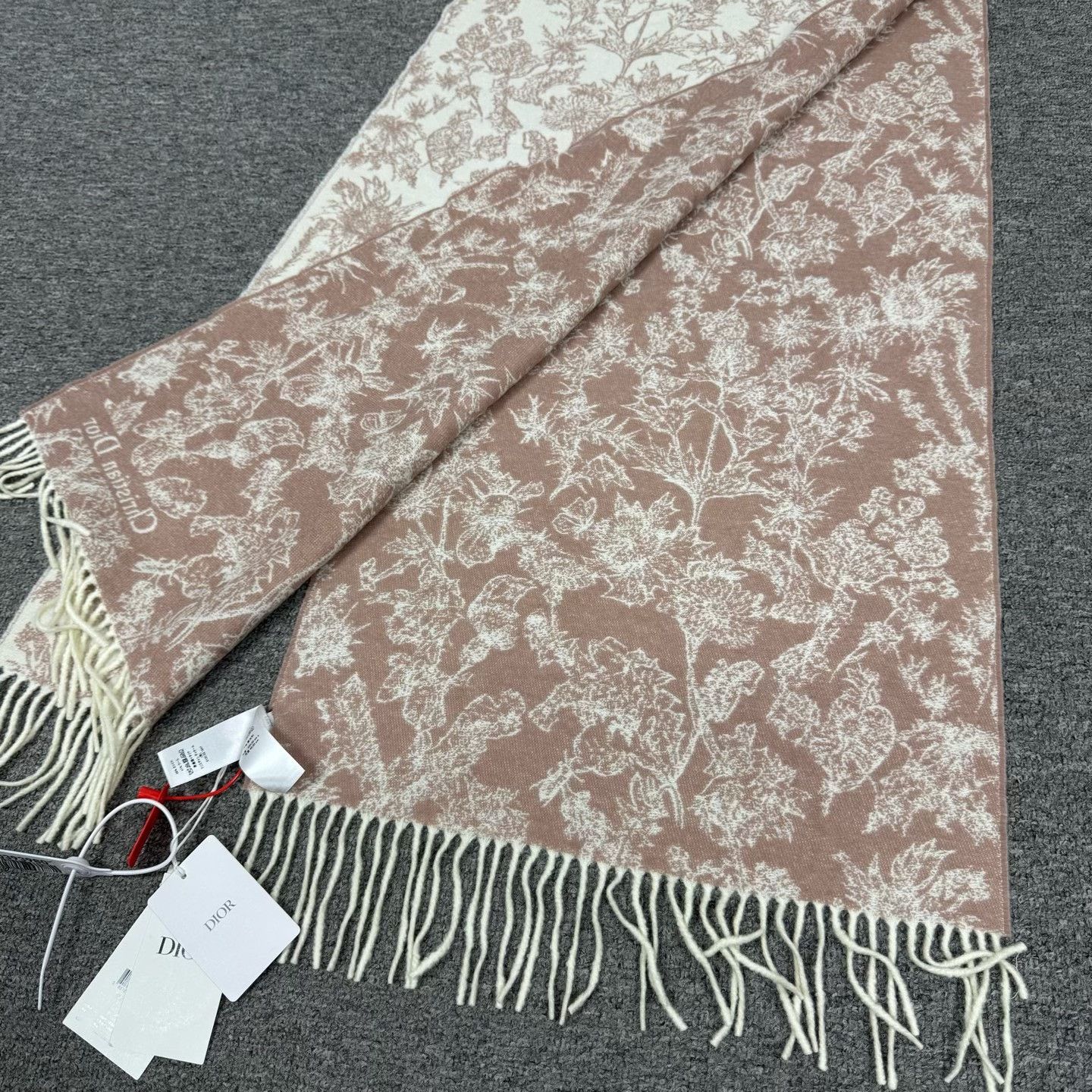 Dior Dior Chardons Pink Cashmere Scarf Size ONE SIZE - 5 Thumbnail
