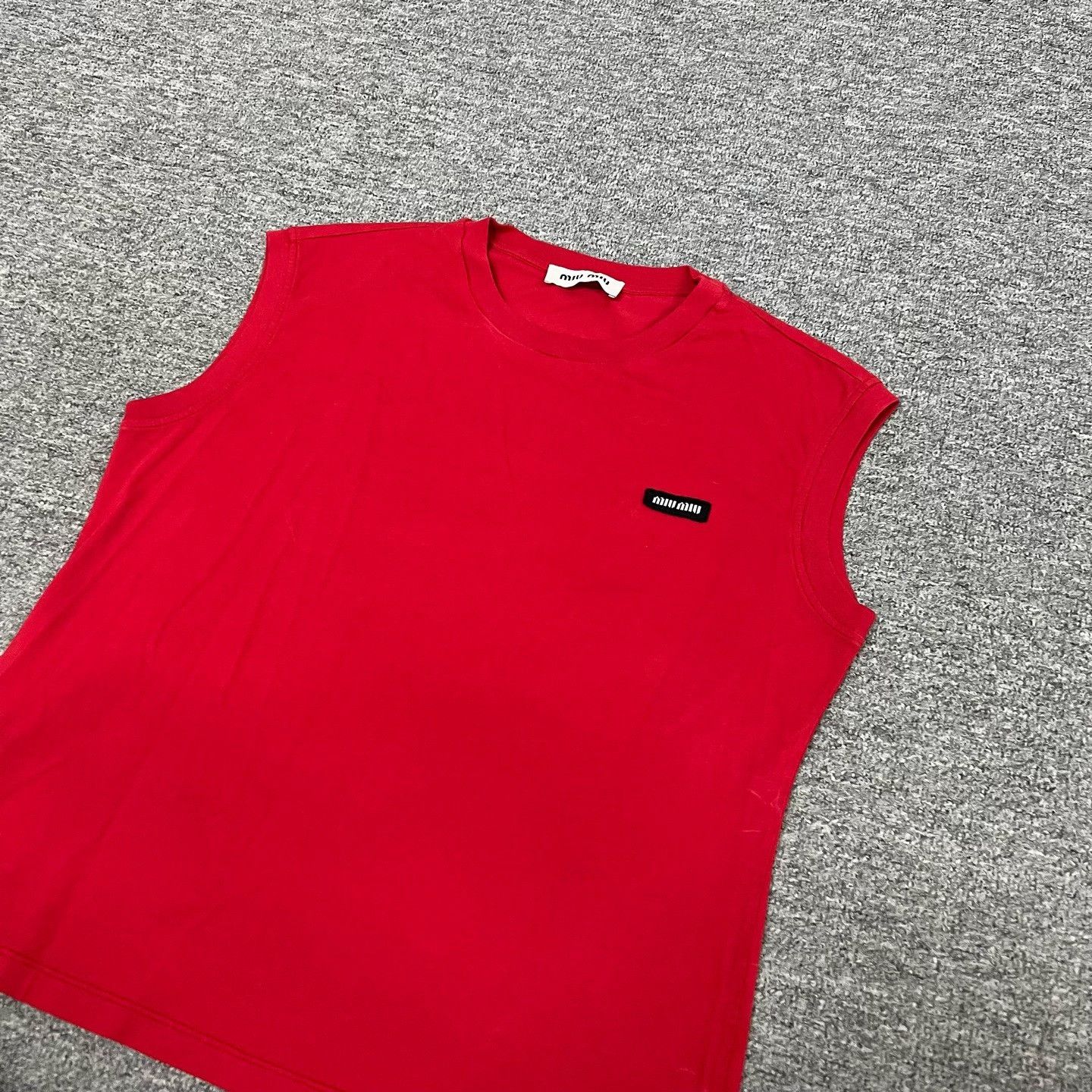 Miu Miu Miu Miu 2025 Logo Red Sleeveless Top S Size S / US 4 / IT 40 - 3 Thumbnail