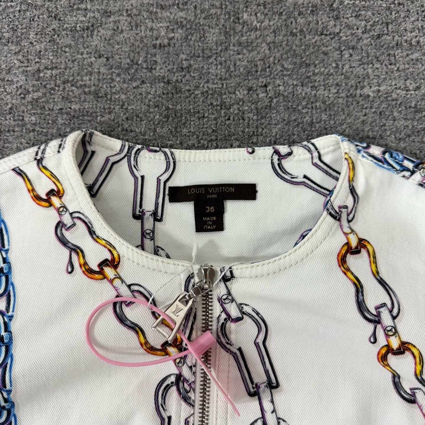 Louis Vuitton Louis Vuitton Chain Print Denim Dress Size XS / US 0-2 / IT 36-38 - 6 Thumbnail