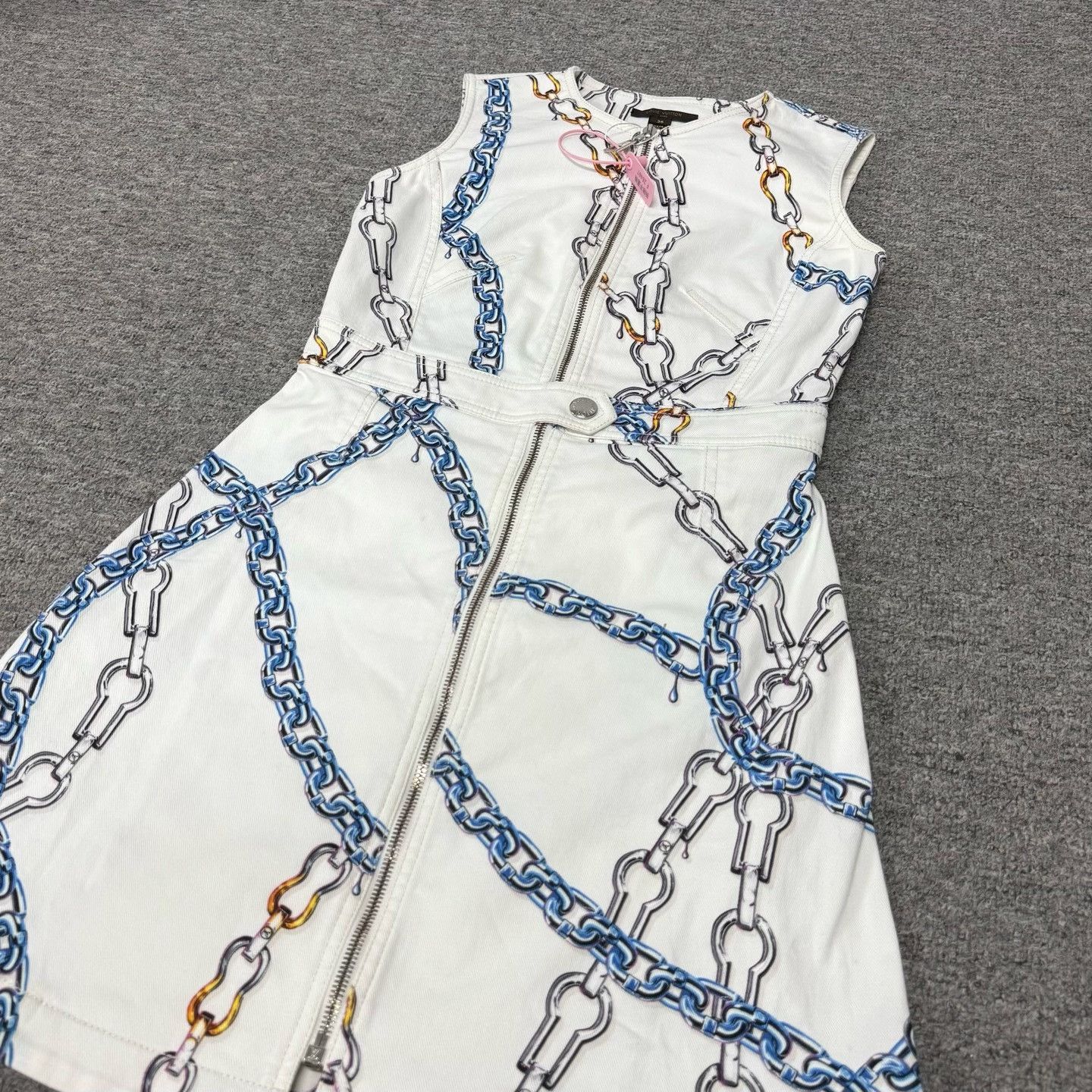 Louis Vuitton Louis Vuitton Chain Print Denim Dress Size XS / US 0-2 / IT 36-38 - 2 Thumbnail