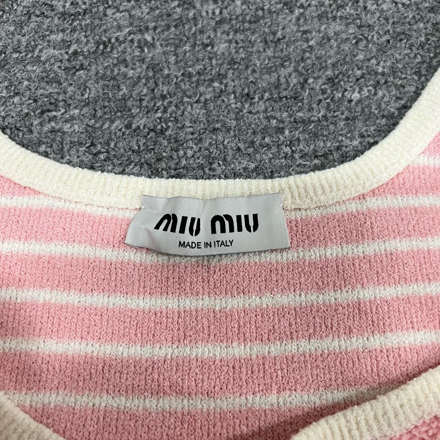 Miu Miu Miu Miu New Large Logo Pink Stripe Camisole Size S / US 4 / IT 40 - 6 Thumbnail