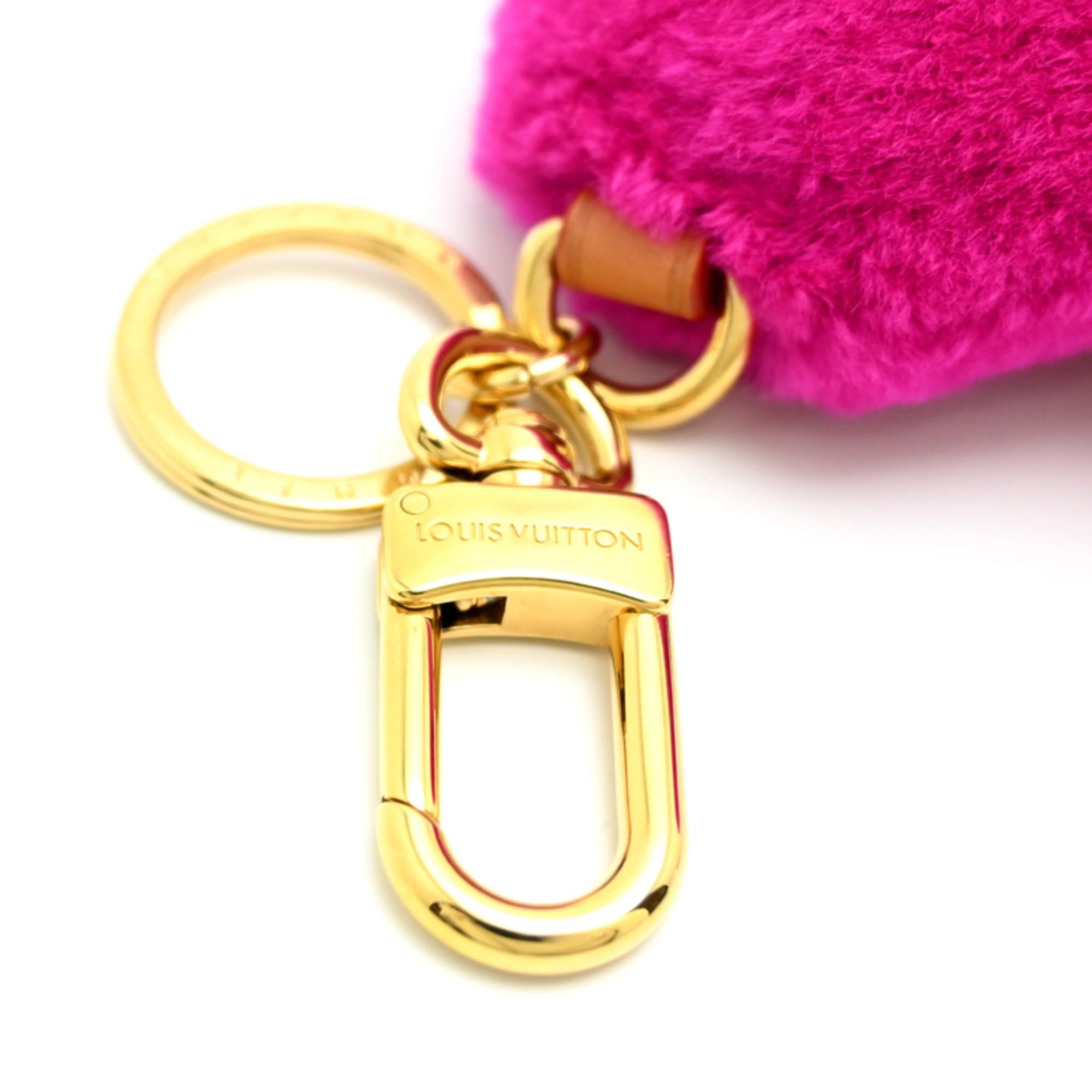 Louis Vuitton Louis Vuitton Vivienne Vison Christmas Keychain for Women and Men M00870 Leather Mink Fur Beige Pink Size ONE SIZE - 6 Thumbnail
