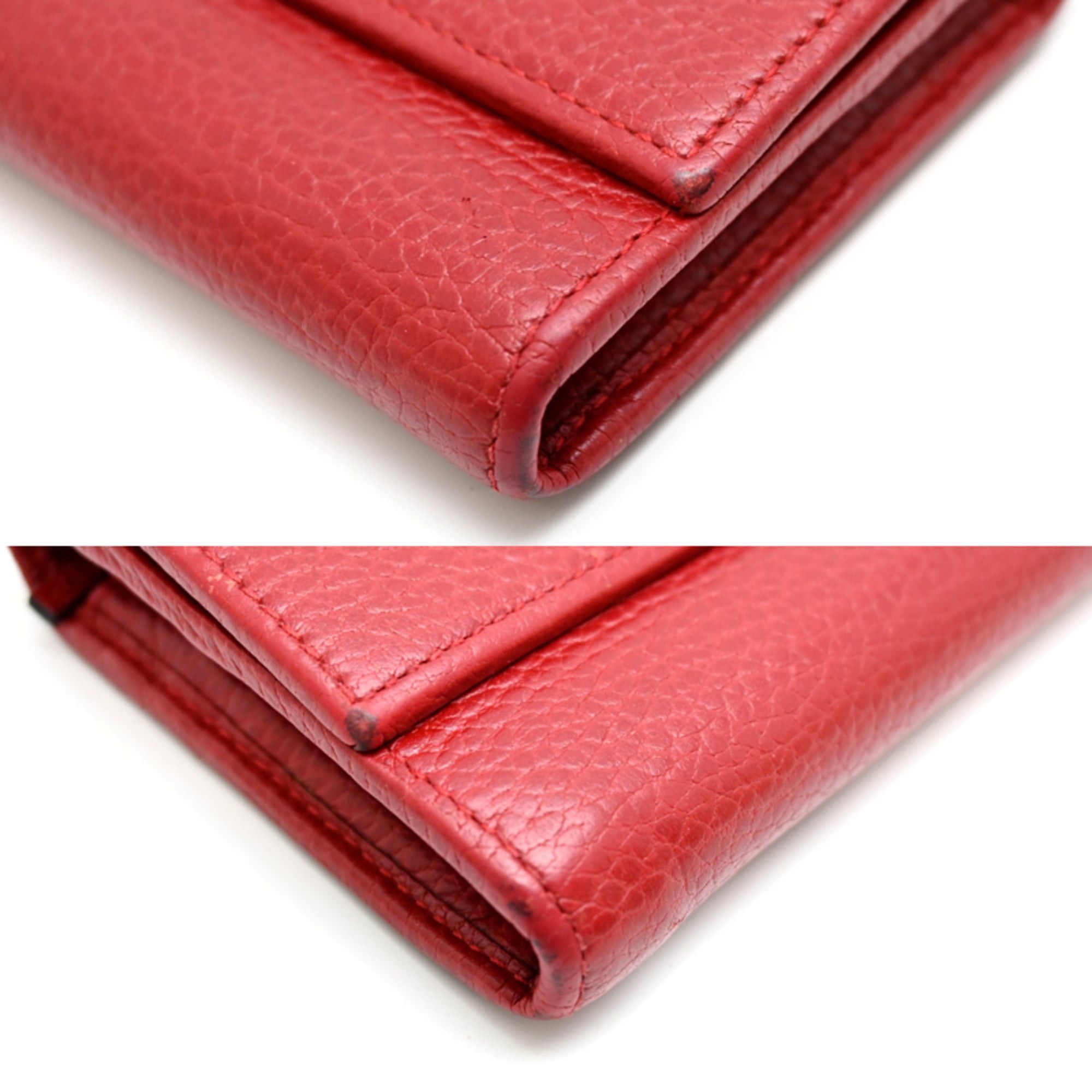 Gucci Gucci Petite G Marmont Continental Wallet, Women's Long 456116, Leather, Red Size ONE SIZE - 8 Thumbnail