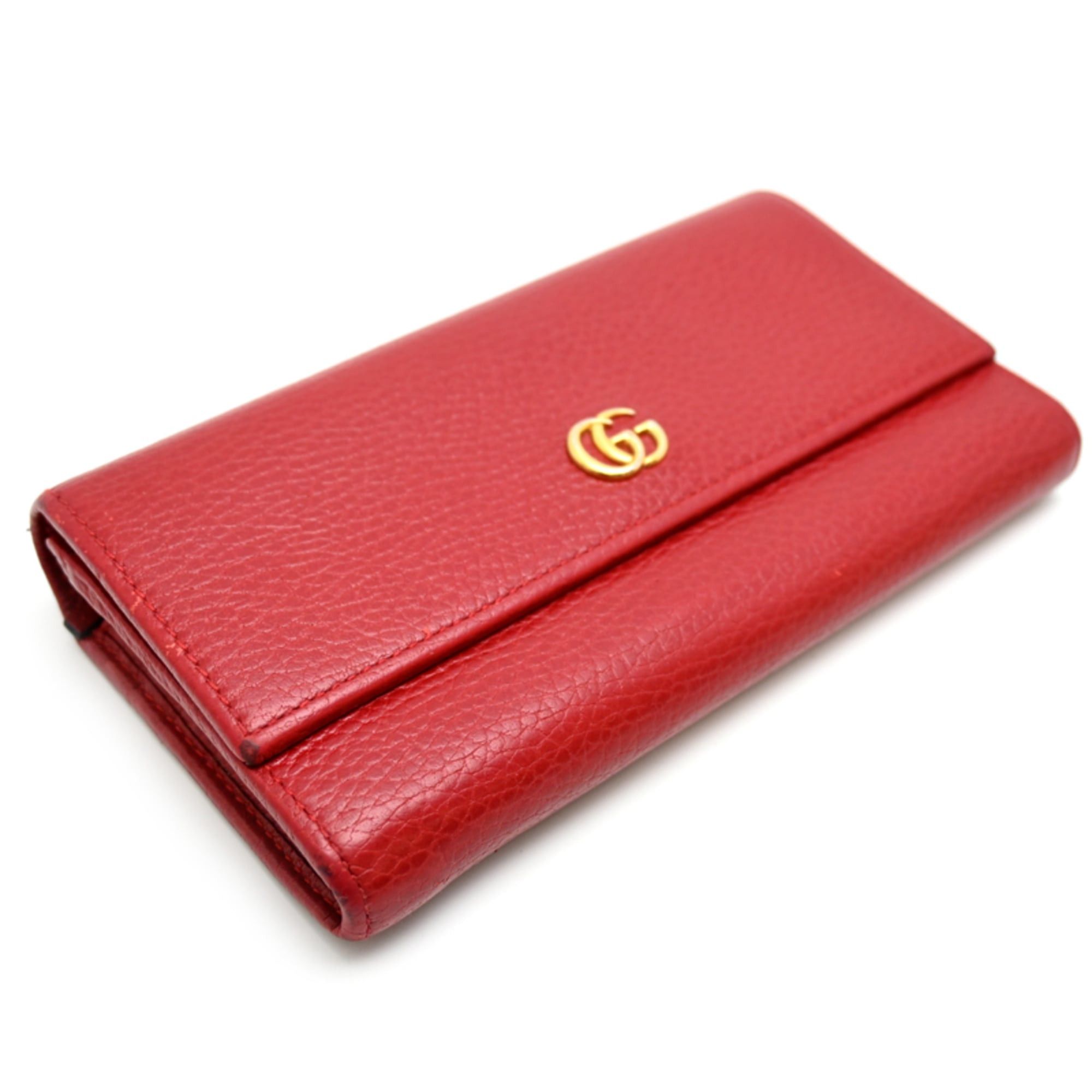 Gucci Gucci Petite G Marmont Continental Wallet, Women's Long 456116, Leather, Red Size ONE SIZE - 3 Thumbnail