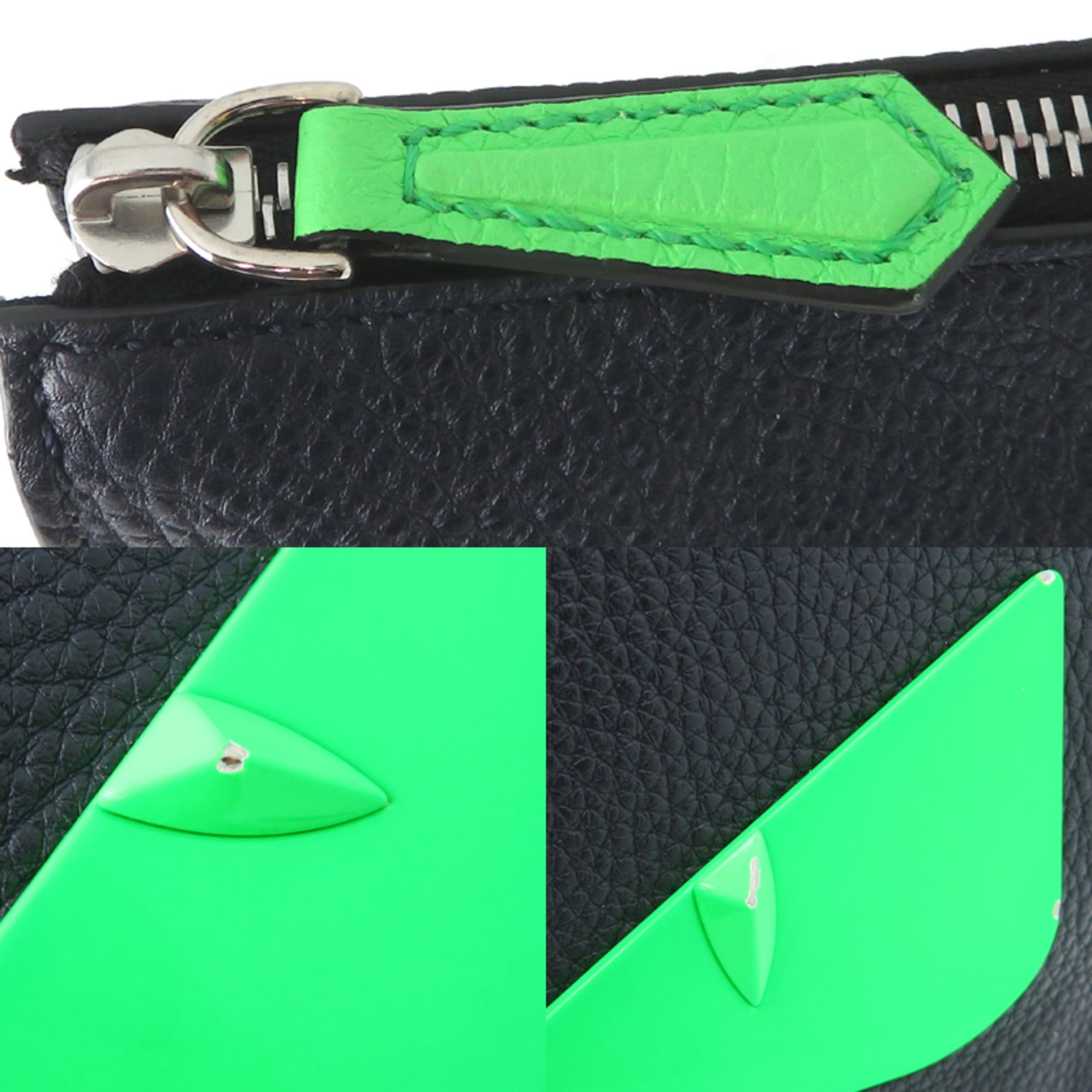 Fendi Fendi Bugs Clutch Bag, Women's/Men's Second 7VA433, Leather, Navy Size ONE SIZE - 9 Thumbnail