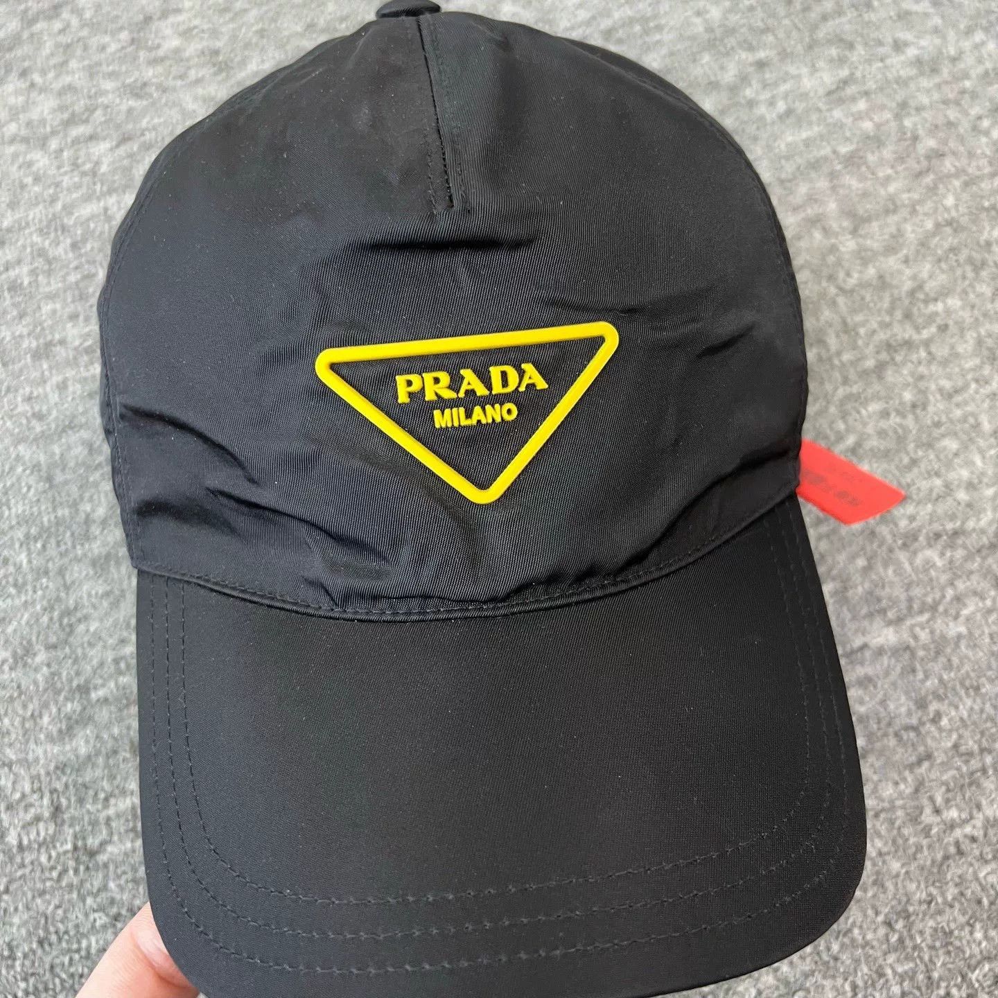 Prada Prada Black Triangle Logo Nylon Baseball Cap M Size ONE SIZE - 5 Thumbnail