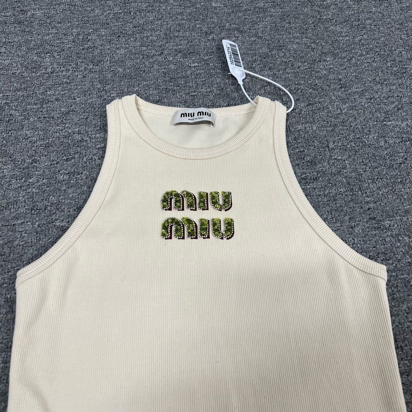 Miu Miu Miu Miu Rhinestone Letter Logo Tank Top Size XS / US 0-2 / IT 36-38 - 6 Thumbnail