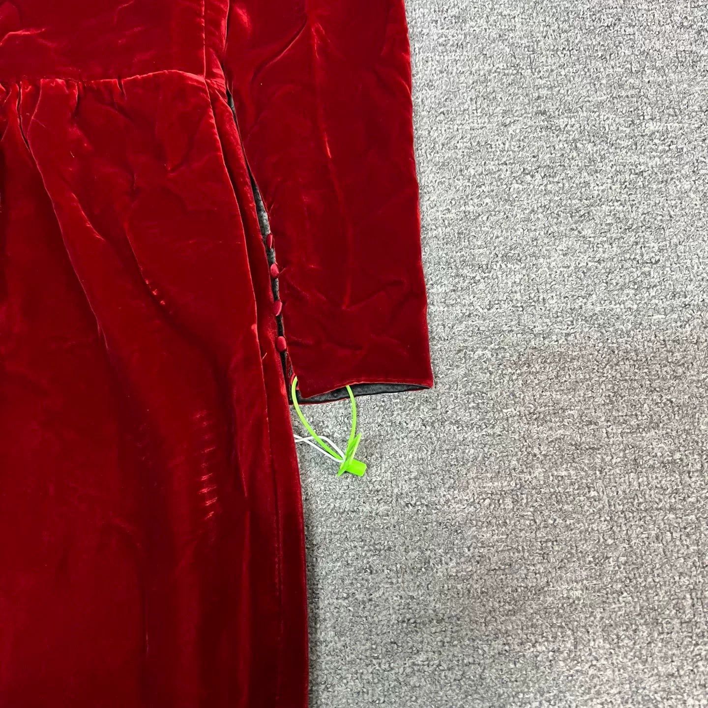 Saint Laurent Paris Saint Laurent Red Velvet Evening Dress Size XS / US 0-2 / IT 36-38 - 3 Thumbnail