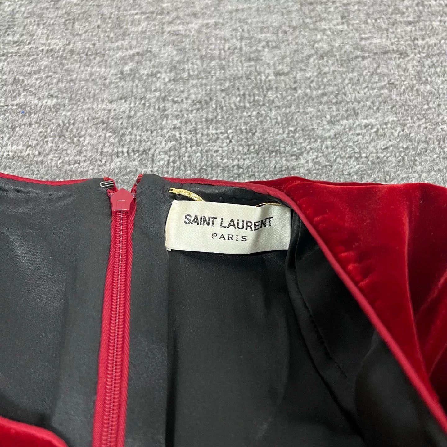 Saint Laurent Paris Saint Laurent Red Velvet Evening Dress Size XS / US 0-2 / IT 36-38 - 8 Thumbnail
