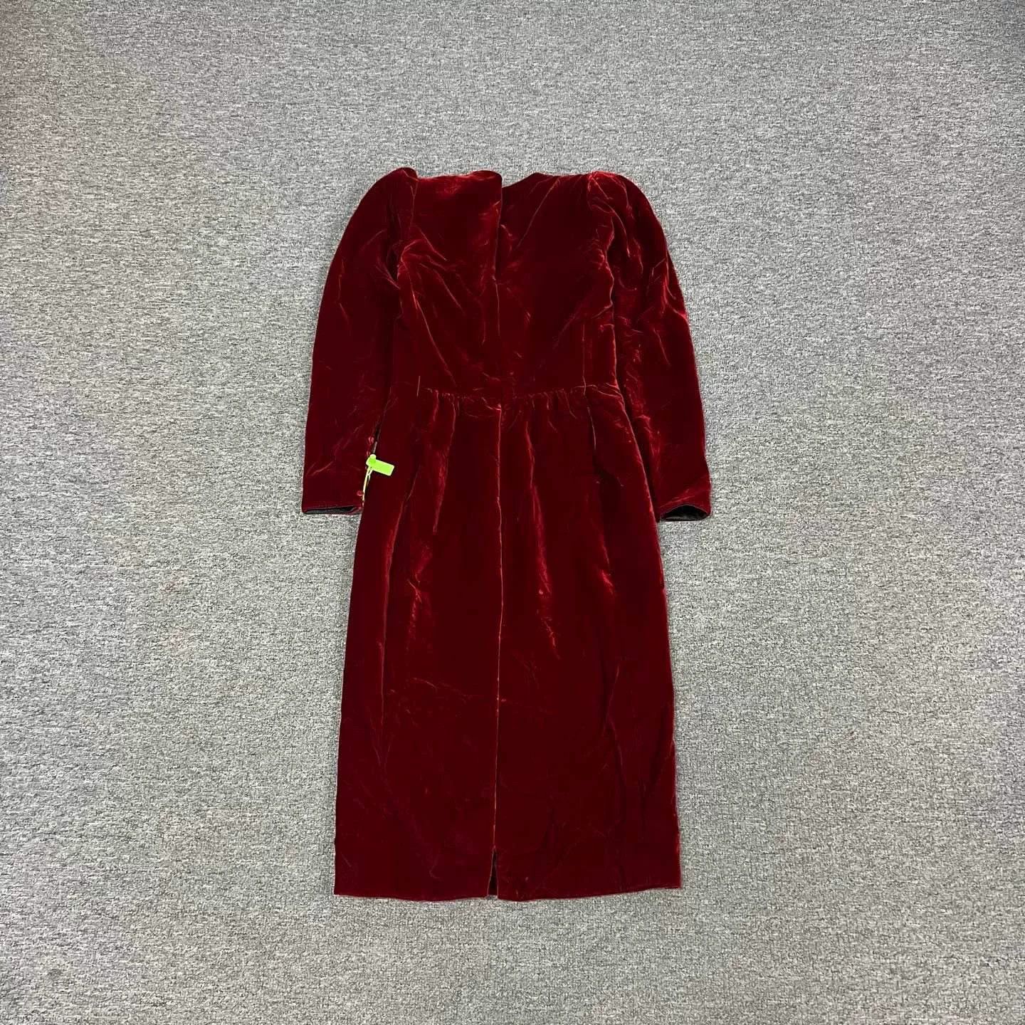 Saint Laurent Paris Saint Laurent Red Velvet Evening Dress Size XS / US 0-2 / IT 36-38 - 5 Thumbnail