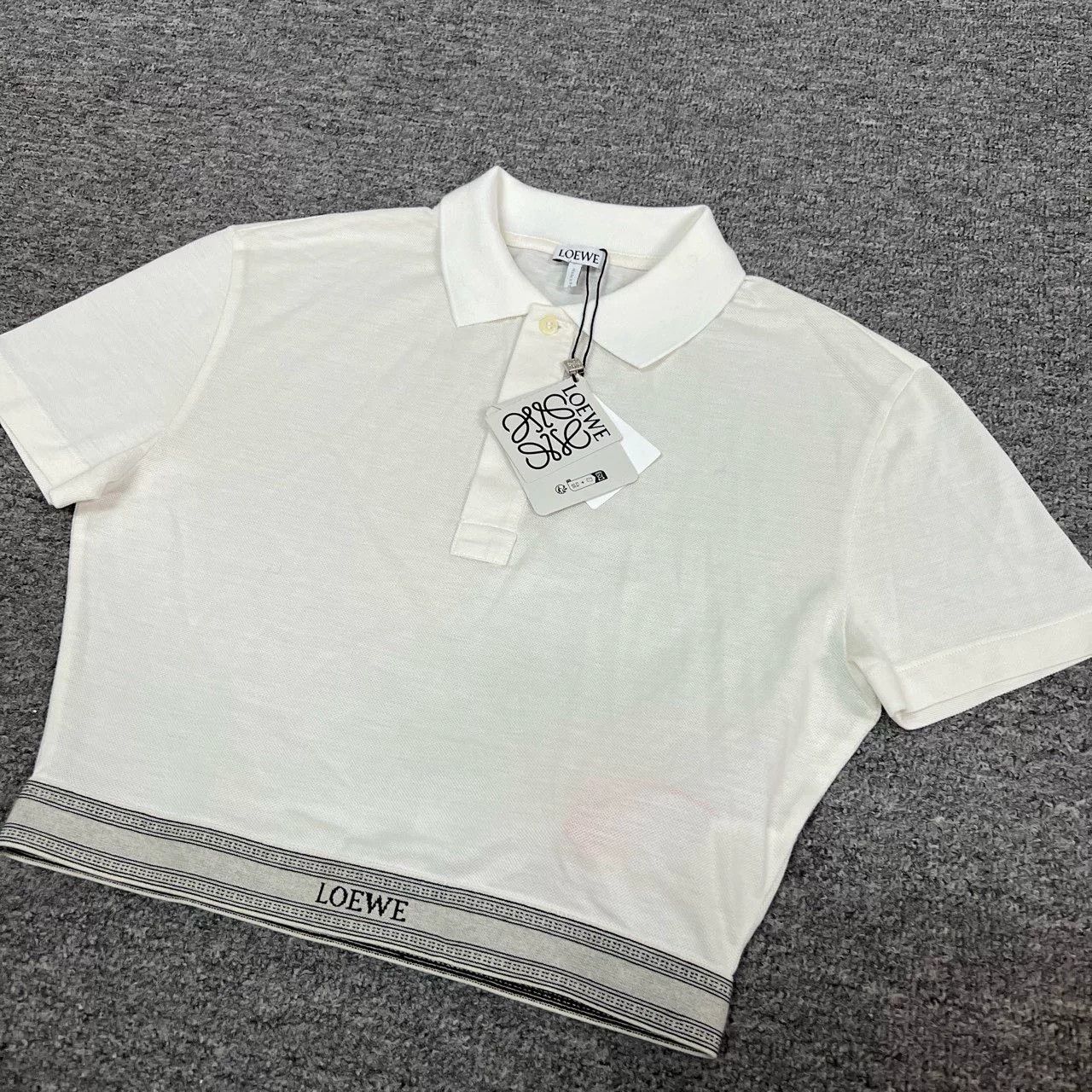 Loewe Loewe Cropped Logo Short Sleeve Polo Size S / US 4 / IT 40 - 4 Thumbnail