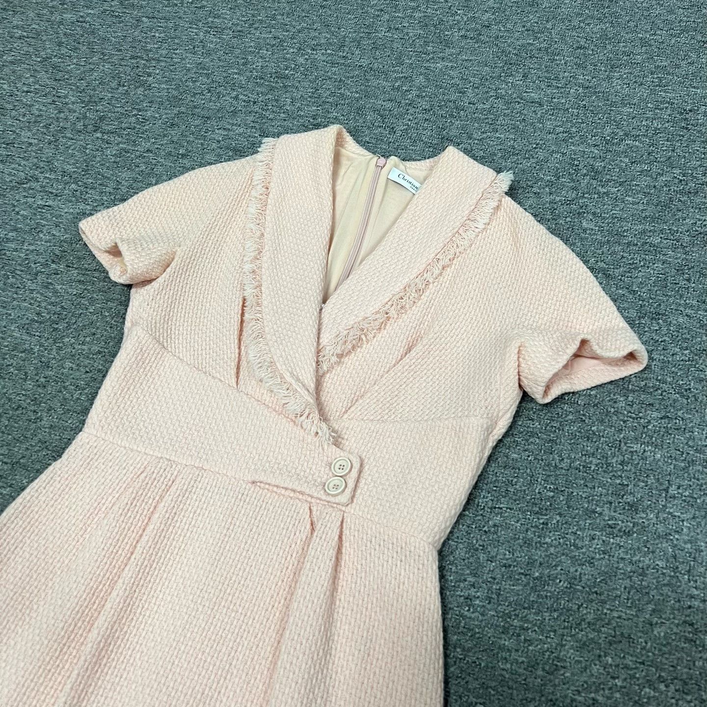 Dior Dior Runway Pink Fringe Silk Wool Dress Size XS / US 0-2 / IT 36-38 - 4 Thumbnail