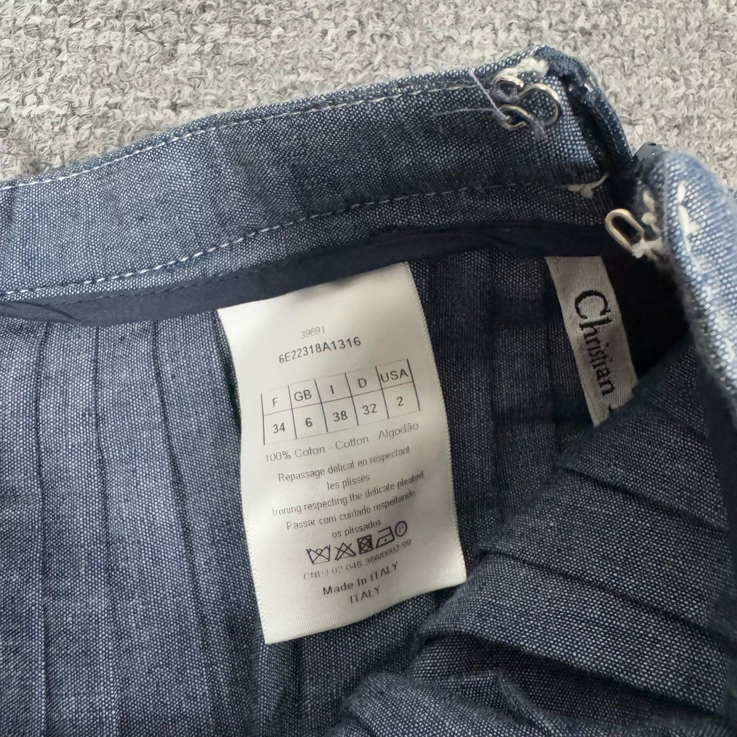 Dior Dior Blue Denim Pleated Skirt Size 34" / US 12 / IT 48 - 5 Thumbnail