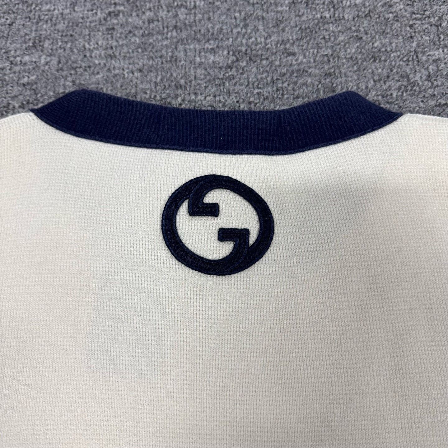 Gucci Gucci Navy Style White Short Sleeve Knit Top XL Size XL / US 12-14 / IT 48-50 - 5 Thumbnail