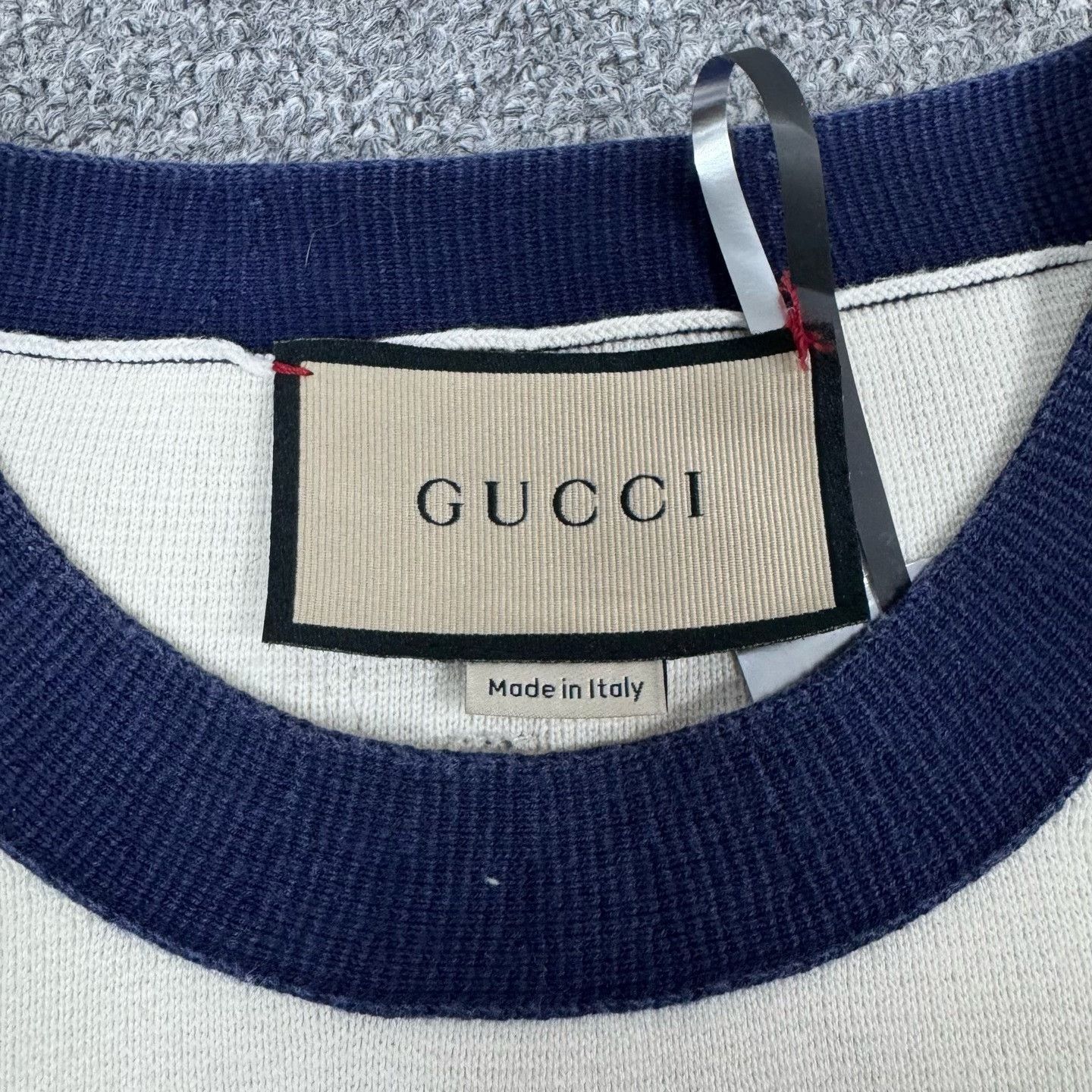 Gucci Gucci Navy Style White Short Sleeve Knit Top XL Size XL / US 12-14 / IT 48-50 - 4 Thumbnail