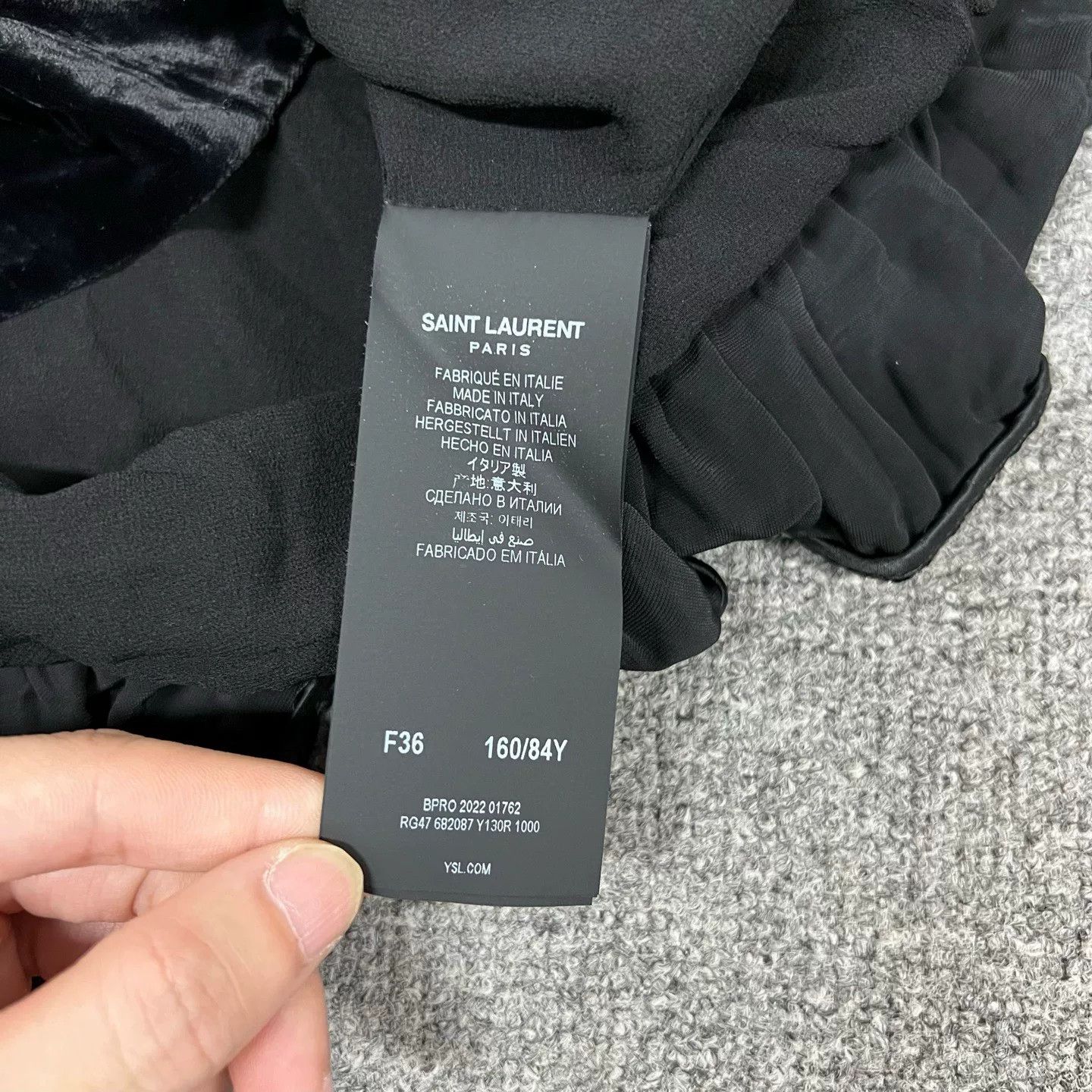Yves Saint Laurent Saint Laurent Black Velvet Dress F36 Size XS / US 0-2 / IT 36-38 - 8 Thumbnail