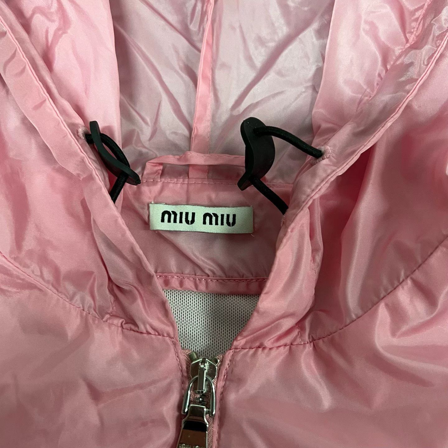 Miu Miu Miu Miu Pink Hooded Windbreaker with Logo Size S / US 4 / IT 40 - 3 Thumbnail