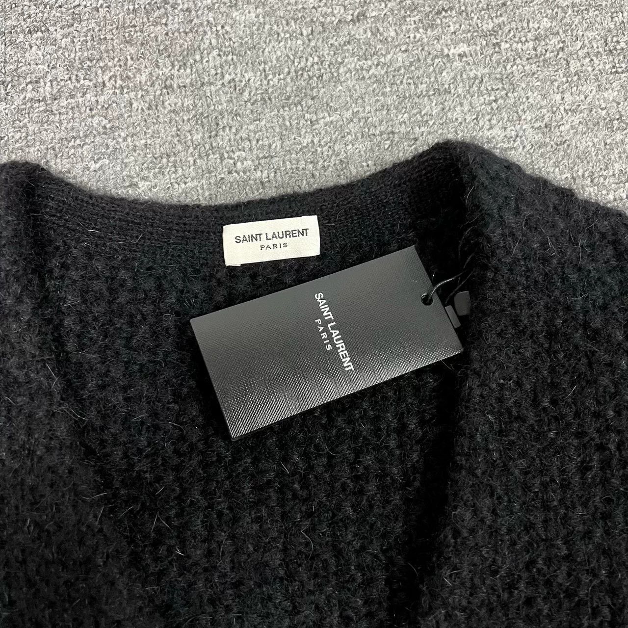 Saint Laurent Paris Saint Laurent Rainbow Sleeve Black Knit Cardigan XS Size XS / US 0-2 / IT 36-38 - 2 Thumbnail