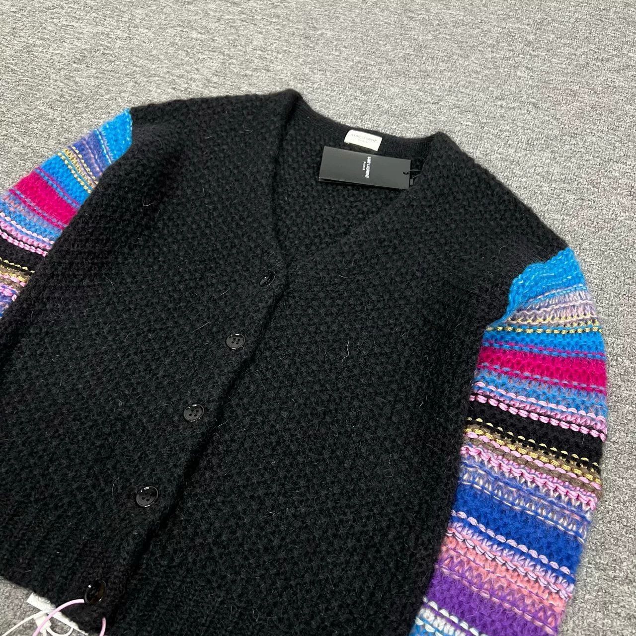 Saint Laurent Paris Saint Laurent Rainbow Sleeve Black Knit Cardigan XS Size XS / US 0-2 / IT 36-38 - 3 Thumbnail
