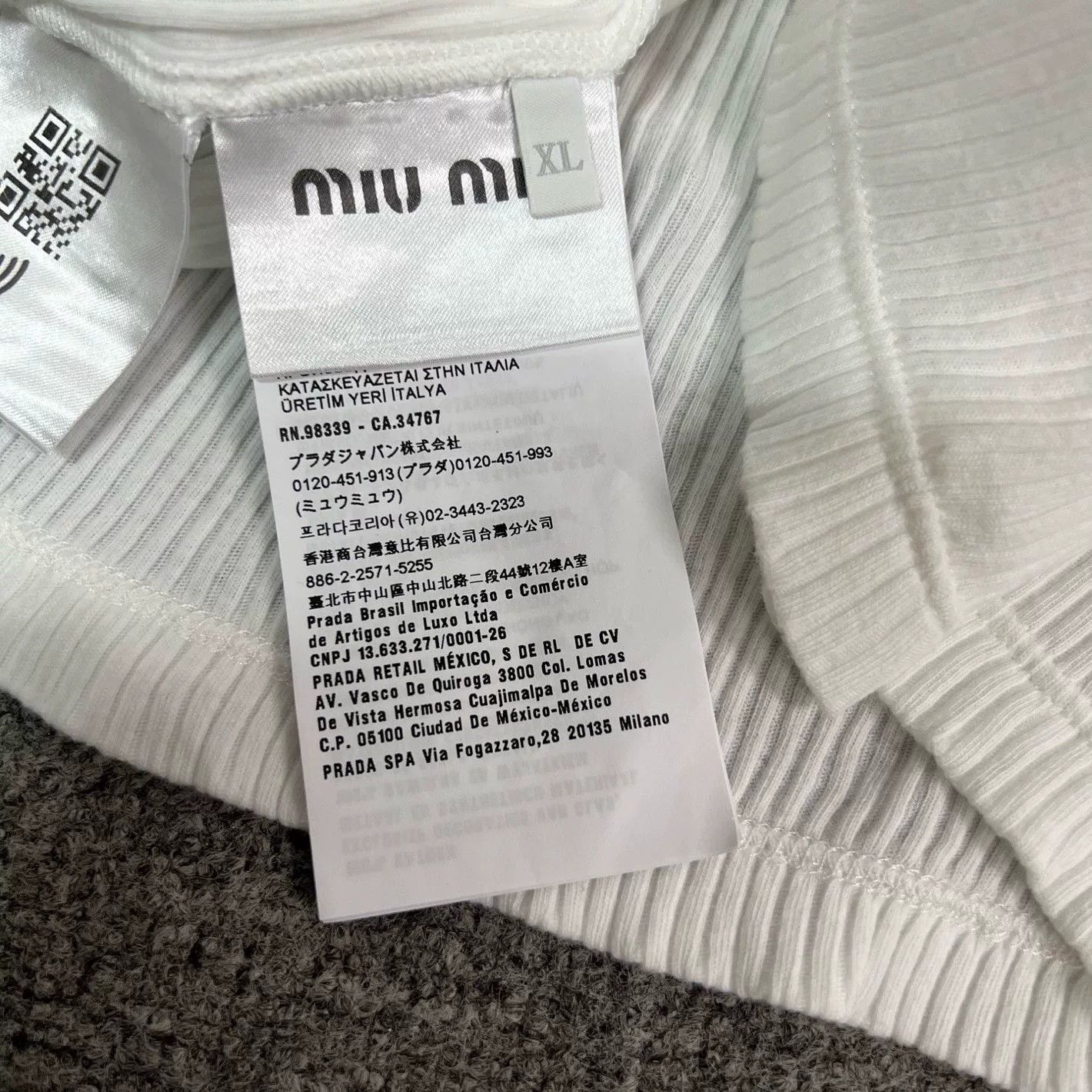 Miu Miu Miumiu Rhinestone Knit White Tank Top Size XL / US 12-14 / IT 48-50 - 4 Thumbnail