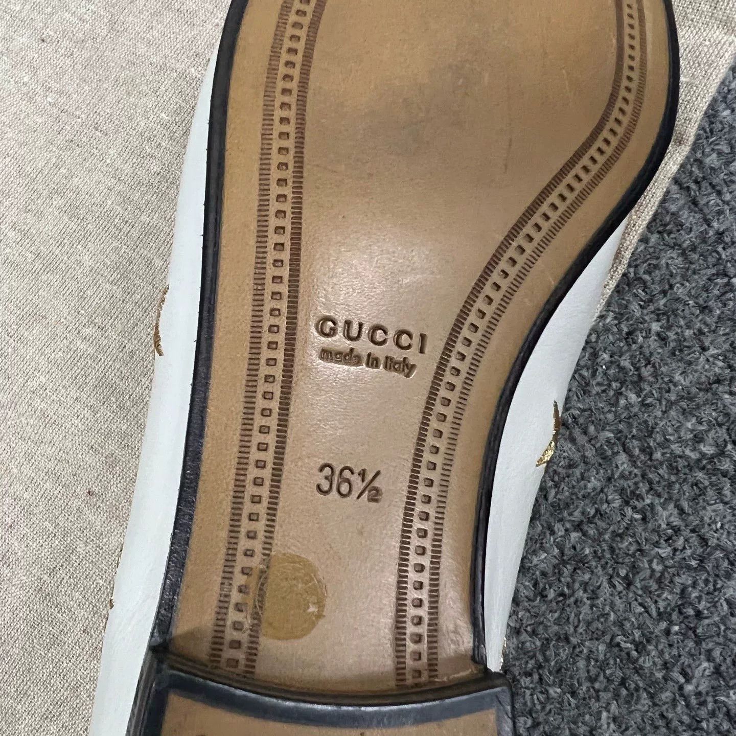 Gucci Gucci White Embroidered Bee Star Loafers Size US 5.5 / IT 35.5 - 8 Thumbnail