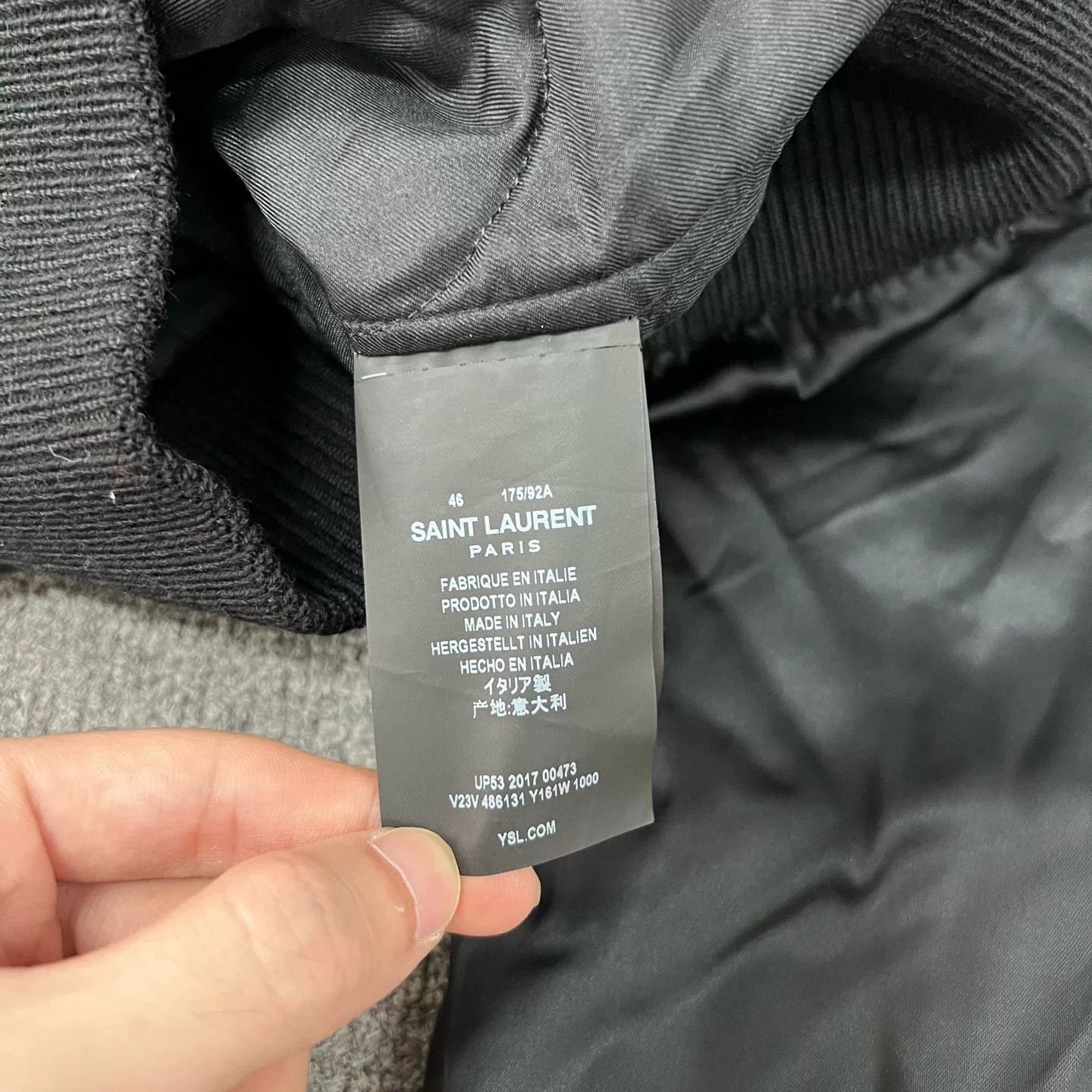 Saint Laurent Paris Saint Laurent Rhinestone Lapel Satin Baseball Jacket Size US S / EU 44-46 / 1 - 4 Thumbnail