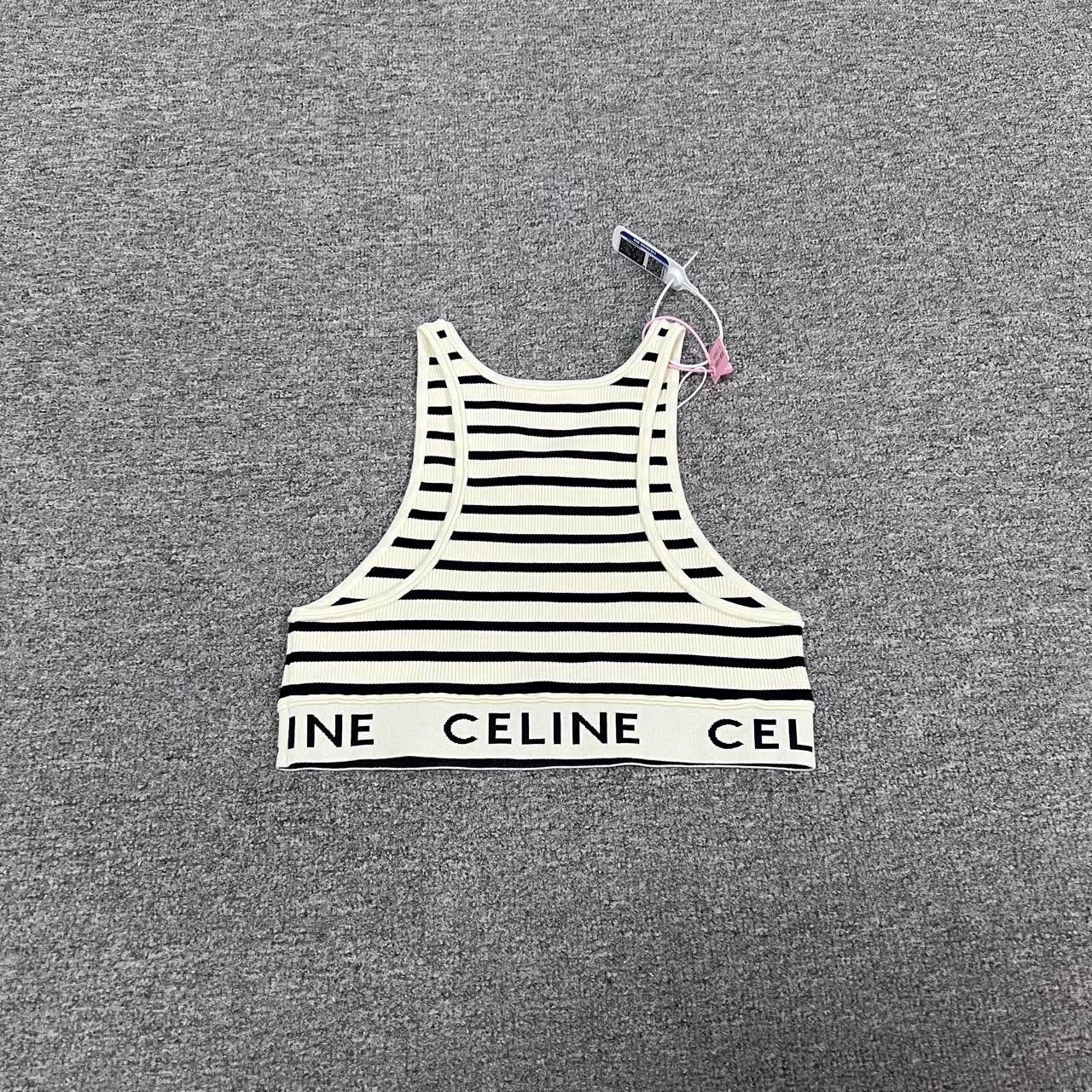 Celine Celine Striped Logo Vest S Size S / US 4 / IT 40 - 6 Thumbnail