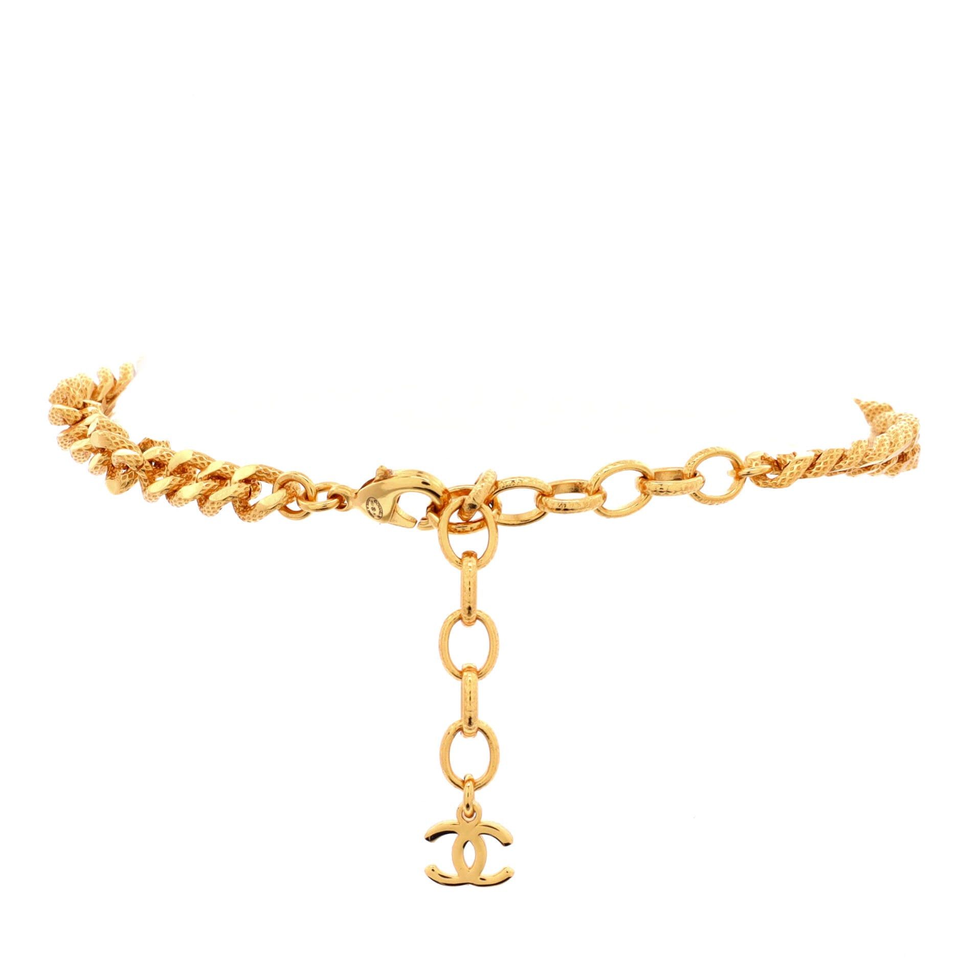 Chanel CC Pendant Textured Chain Choker Necklace Size ONE SIZE - 2 Thumbnail
