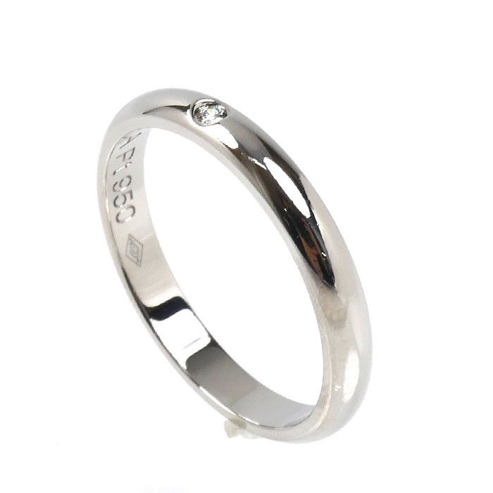 Cartier Cartier Cartier 1895 Wedding Pt950 Platinum Diamond Ring Size 9 Precious Metal Ring B4057749 DUTY FREE for USA Size ONE SIZE - 2 Thumbnail