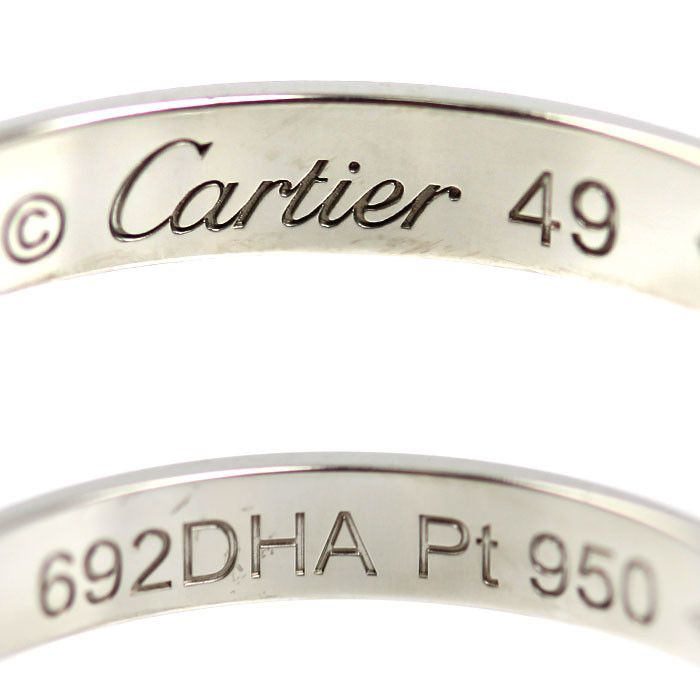 Cartier Cartier Cartier 1895 Wedding Pt950 Platinum Diamond Ring Size 9 Precious Metal Ring B4057749 DUTY FREE for USA Size ONE SIZE - 5 Thumbnail