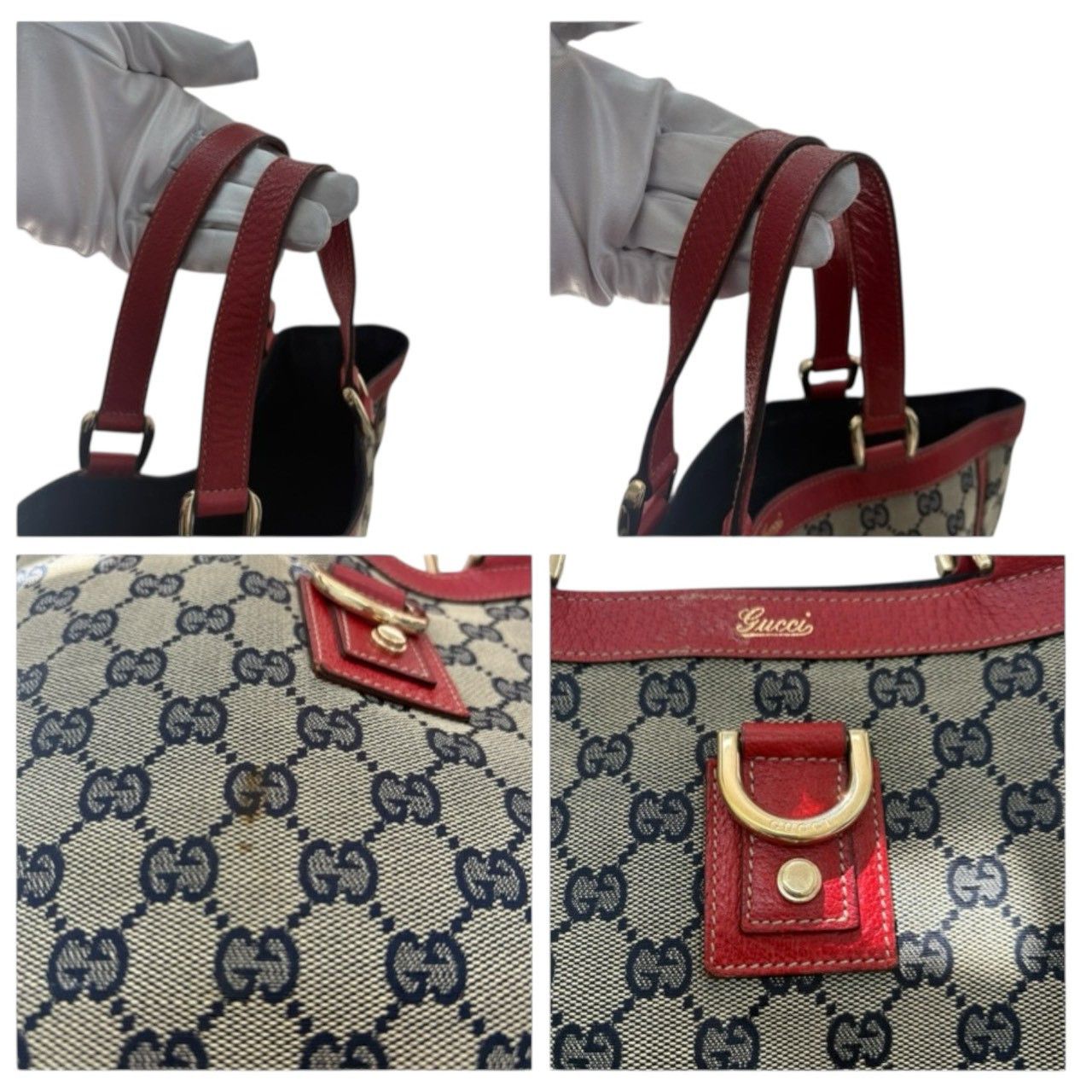 Gucci Gucci Gucci Abbey GG Canvas Leather Tote Bag Textile Tote Bag 130739 DUTY FREE for USA Size ONE SIZE - 7 Thumbnail
