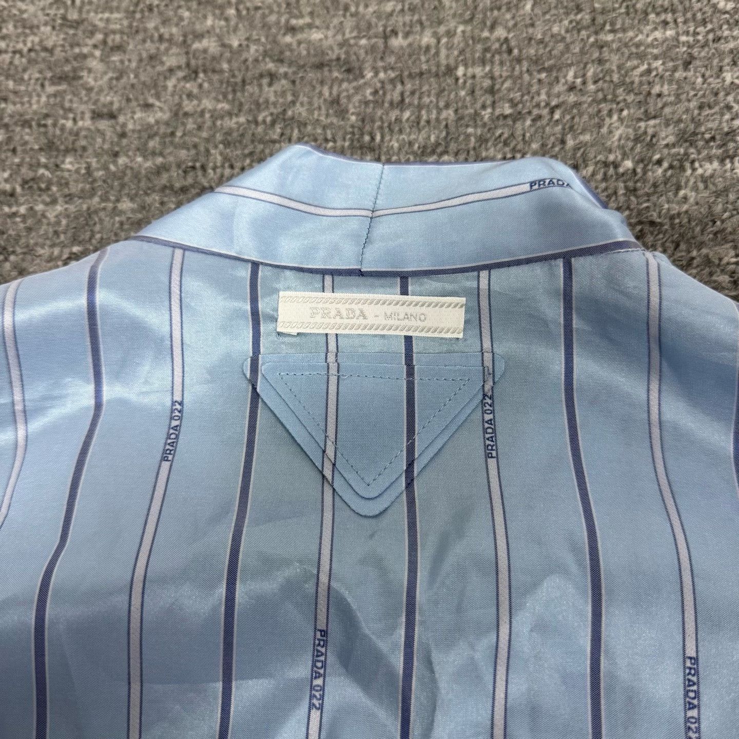 Prada Prada Striped Logo Silk Shirt Dress Size S / US 4 / IT 40 - 9 Thumbnail