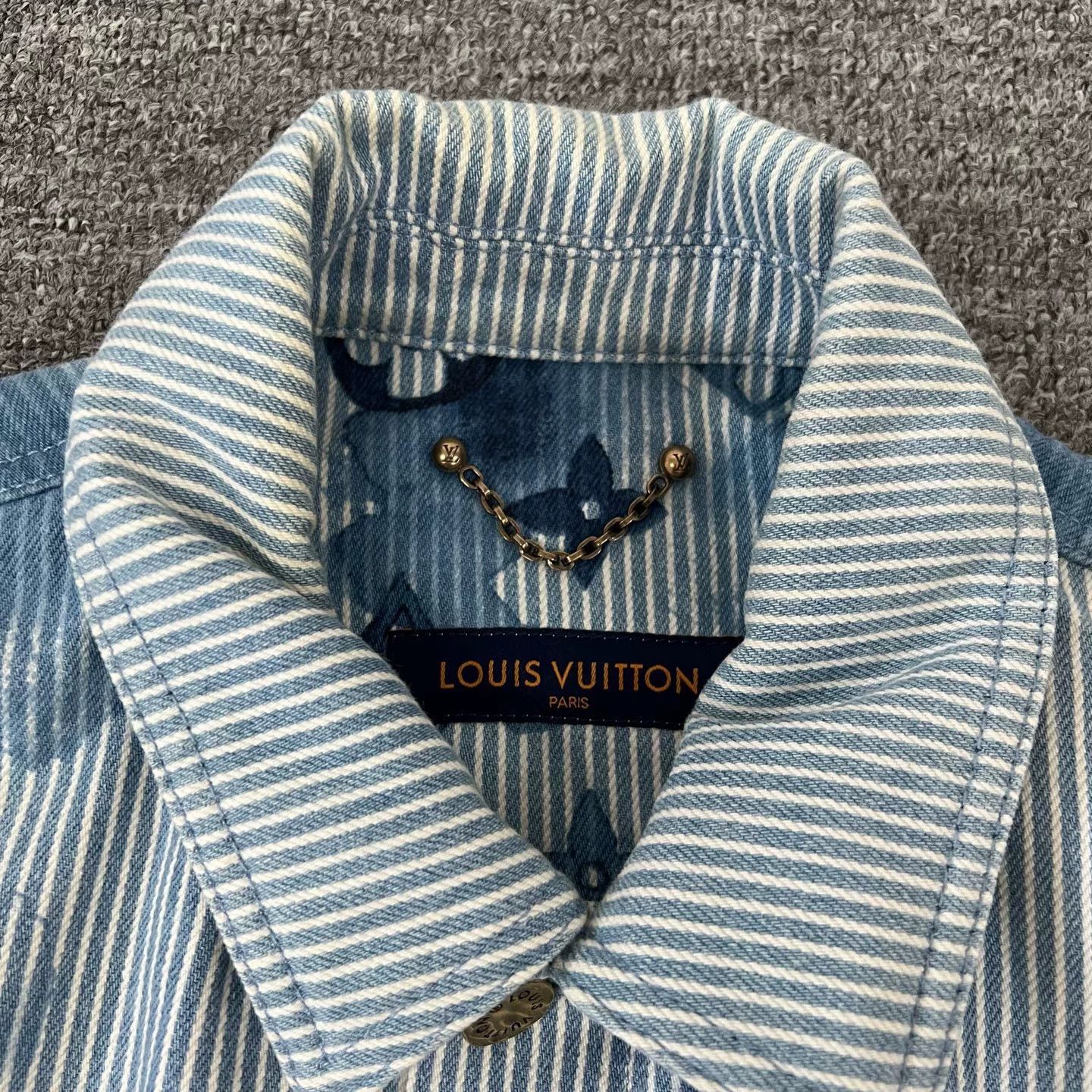 Louis Vuitton Louis Vuitton Ink Stripe Denim Shirt Jacket Size US XXL / EU 58 / 5 - 3 Thumbnail