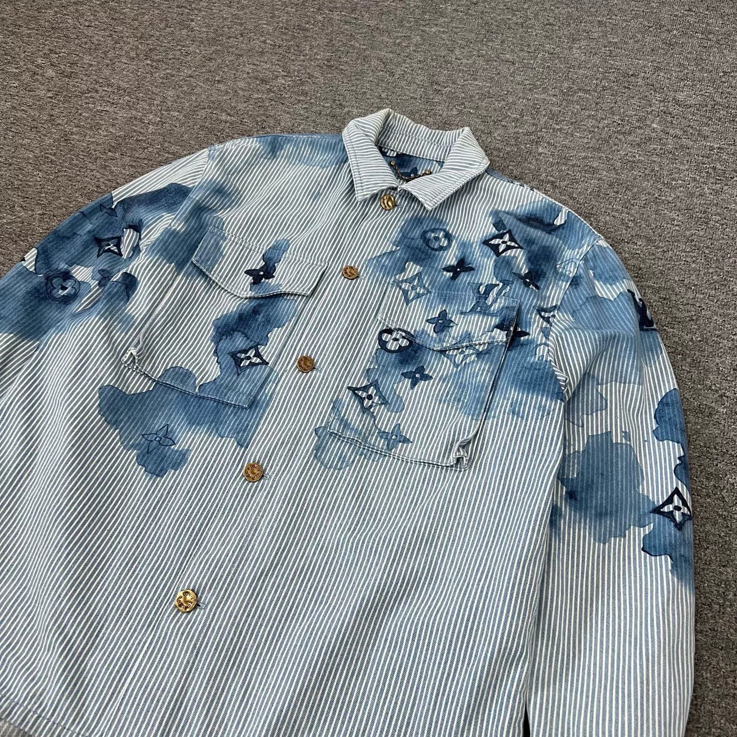 Louis Vuitton Louis Vuitton Ink Stripe Denim Shirt Jacket Size US XXL / EU 58 / 5 - 5 Thumbnail