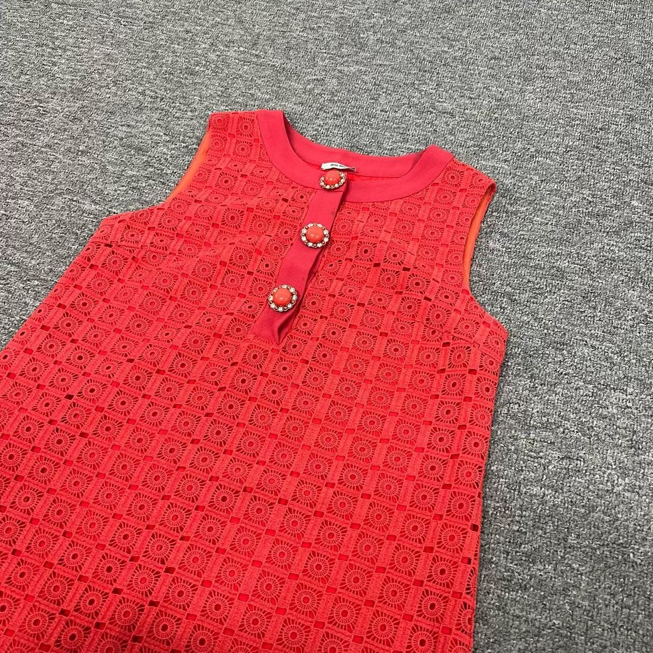 Miu Miu Miu Miu Knit Crystal Button Sleeveless Dress Size S / US 4 / IT 40 - 2 Thumbnail
