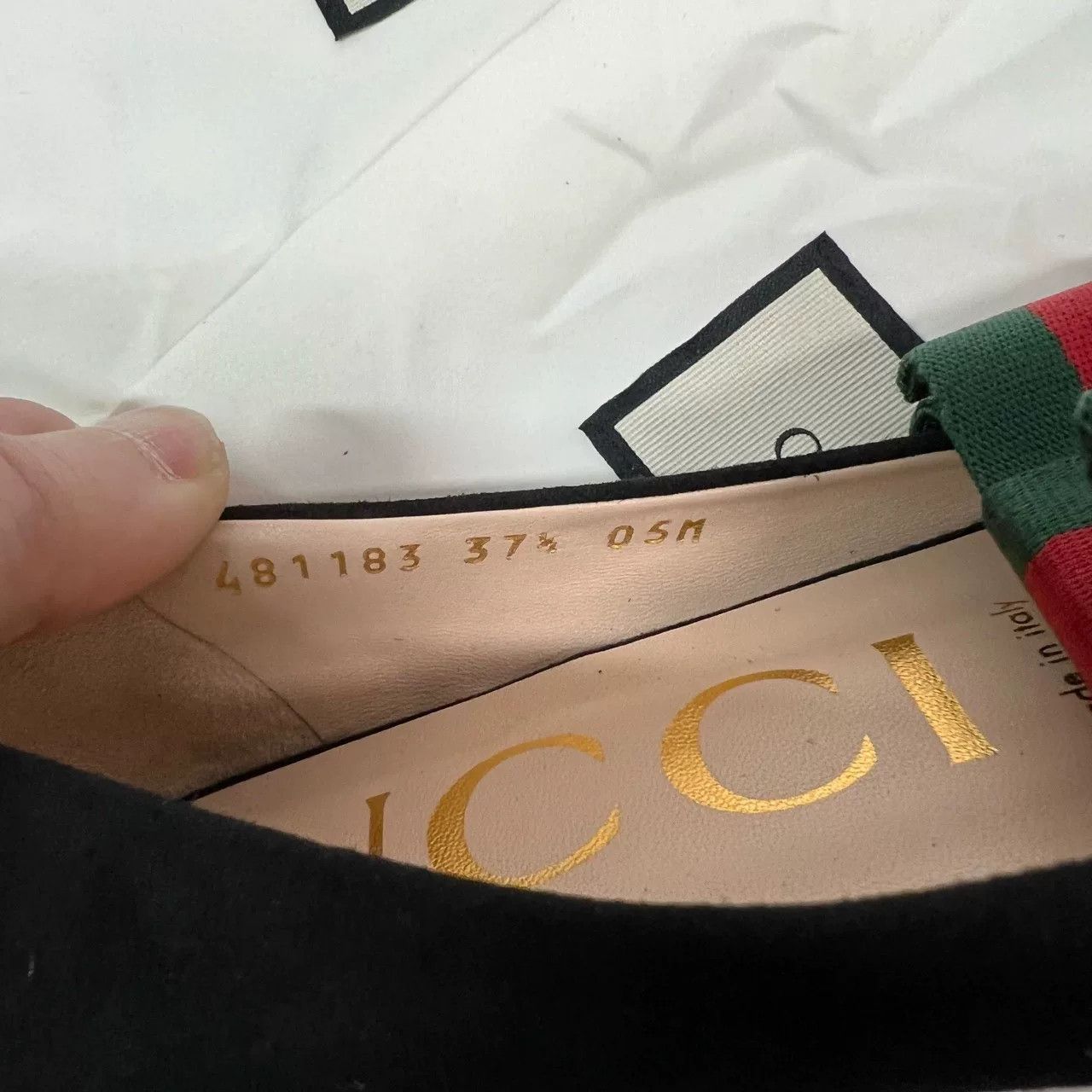 Gucci Gucci Classic Red-Green Web Flat Suede Shoes Size US 6.5 / IT 36.5 - 6 Thumbnail