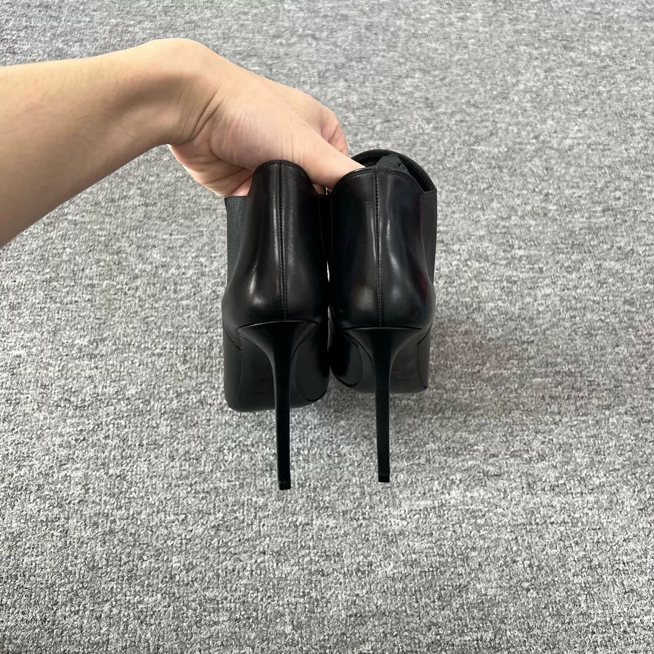 Yves Saint Laurent YSL Black Pointed Toe Heeled Ankle Boots Size US 4 / IT 34 - 4 Thumbnail