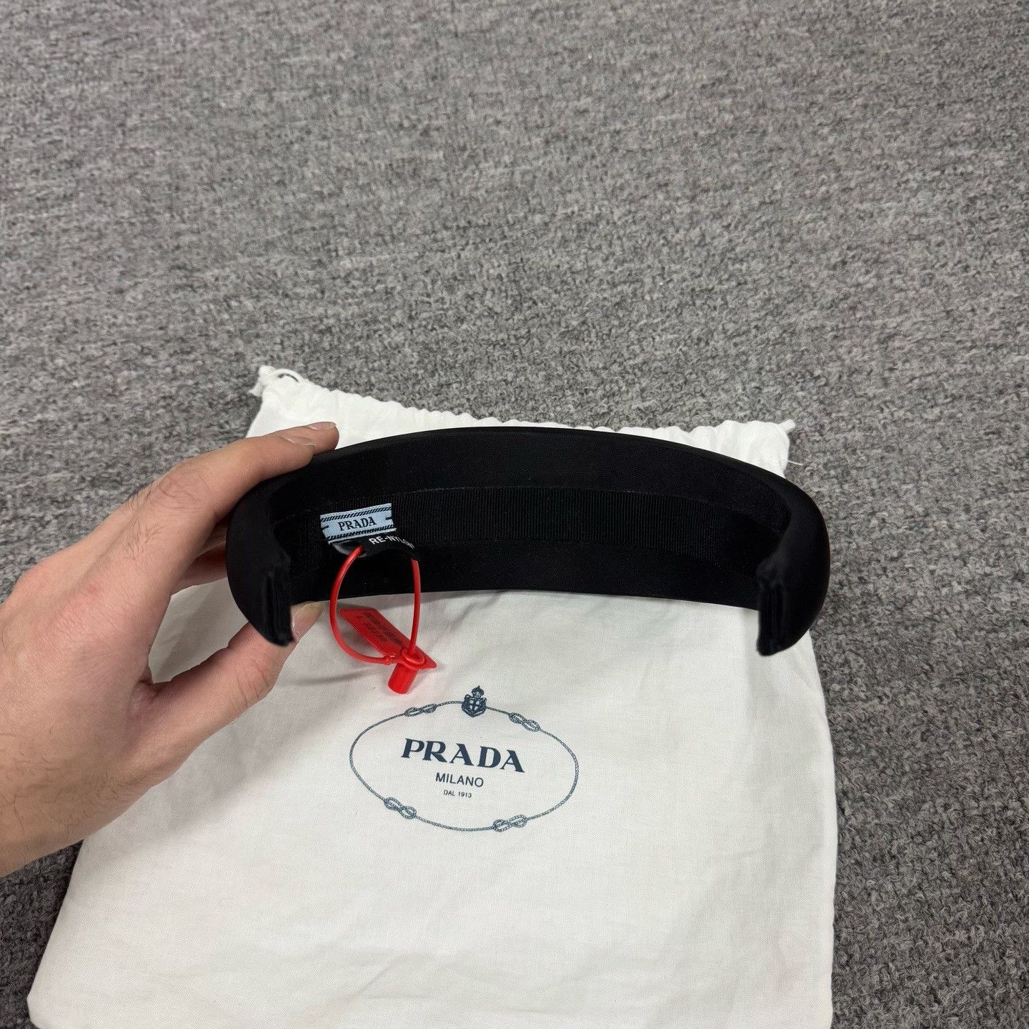 Prada Prada Triangle Logo Nylon Hair Hoop Size ONE SIZE - 3 Thumbnail