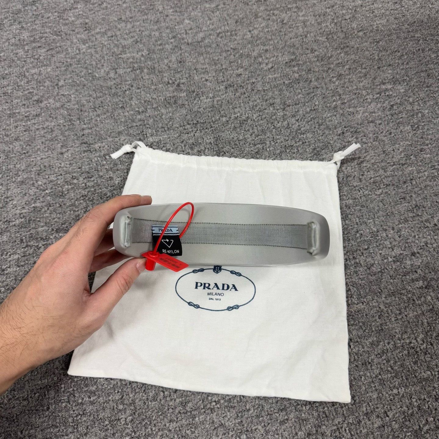 Prada Prada Triangle Logo Nylon Hair Hoop Size ONE SIZE - 7 Thumbnail