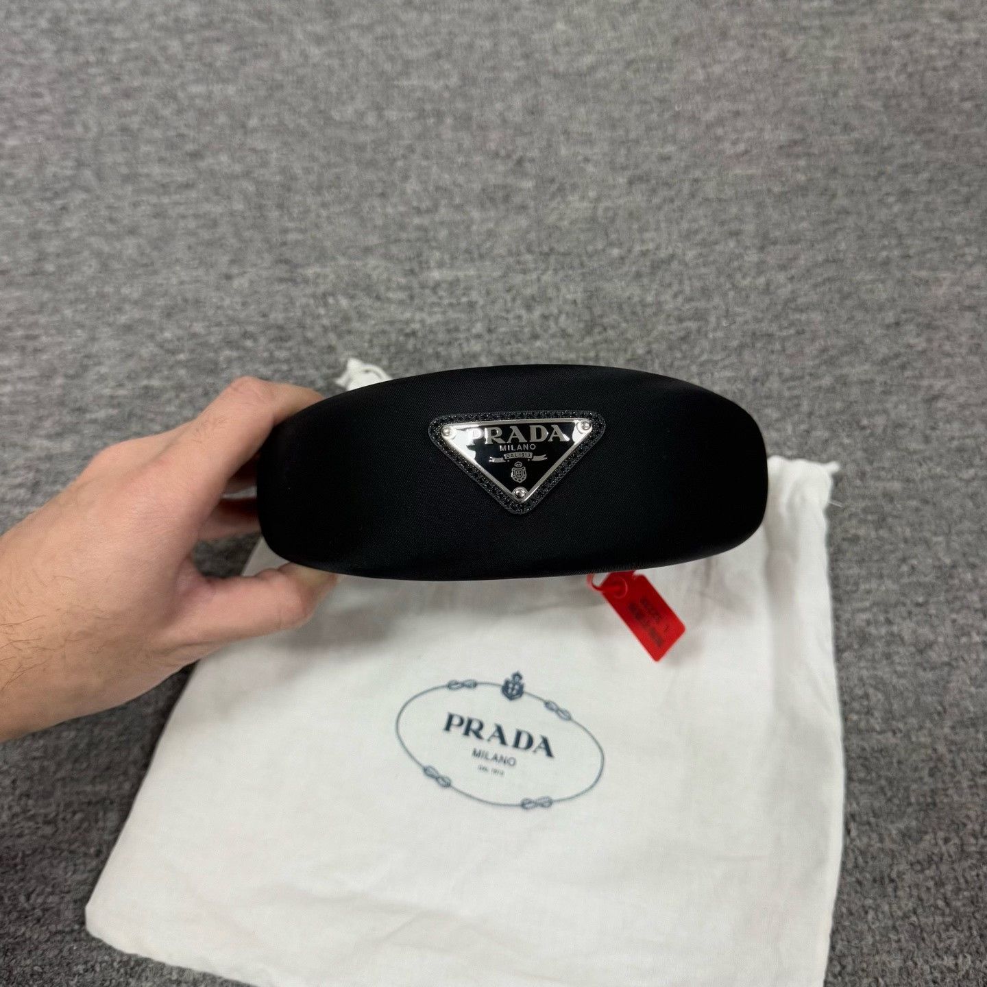 Prada Prada Triangle Logo Nylon Hair Hoop Size ONE SIZE - 2 Thumbnail