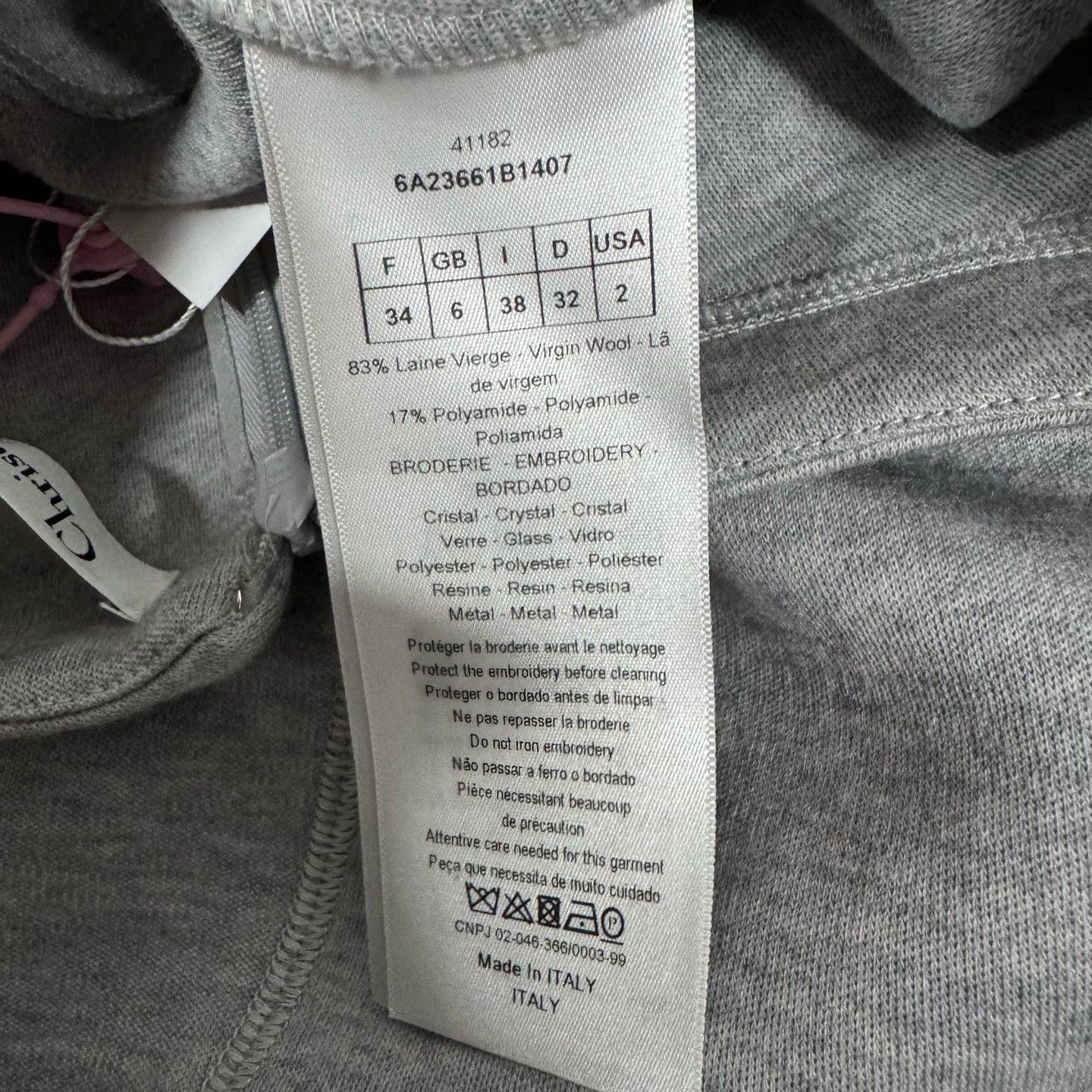 Dior Christian Dior Gray Crystal Shield Sleeveless Dress Size XXS / US 00 / IT 34 - 6 Thumbnail