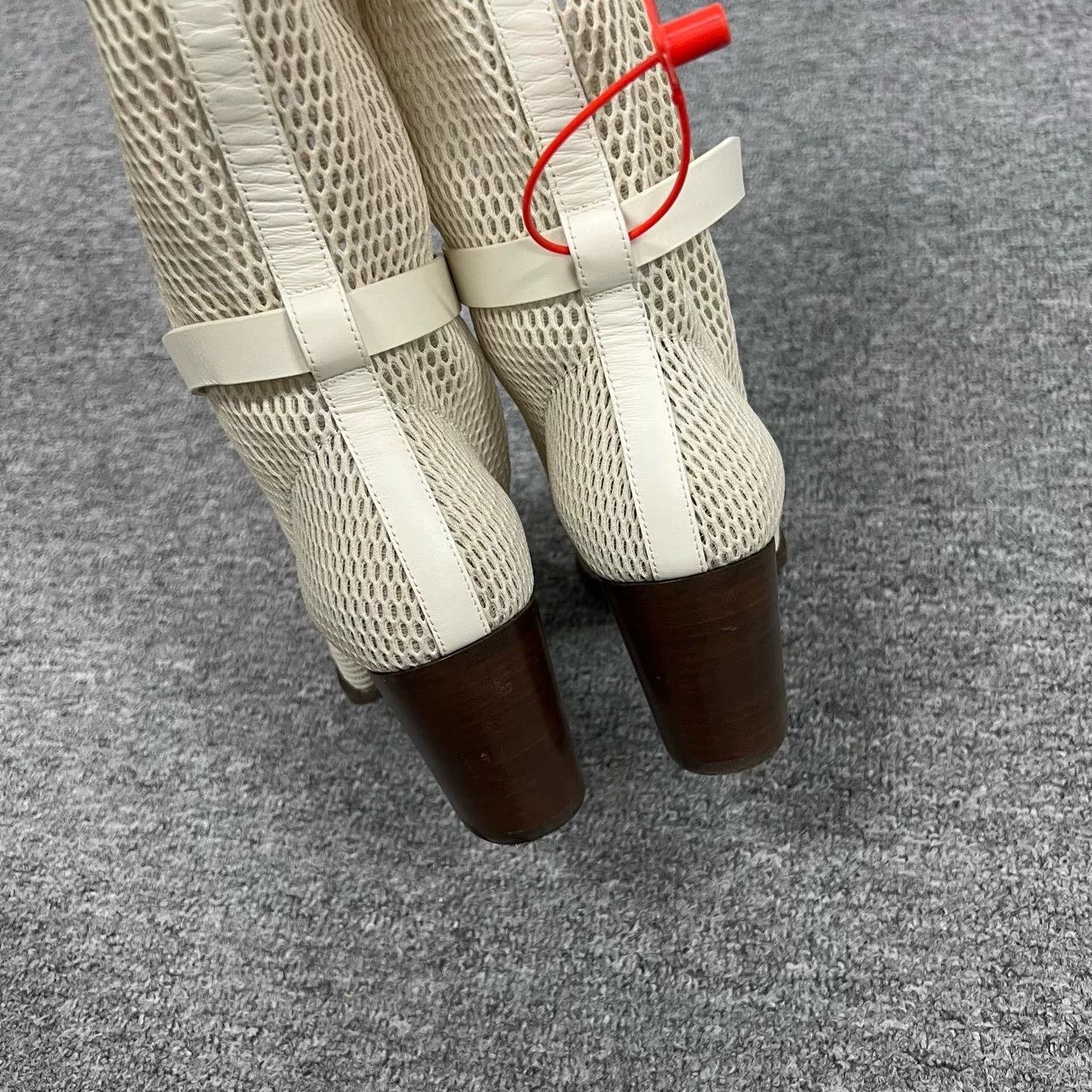 Dior Dior Mesh Cutout Ivory Knee-High Boots Size US 6.5 / IT 36.5 - 6 Thumbnail
