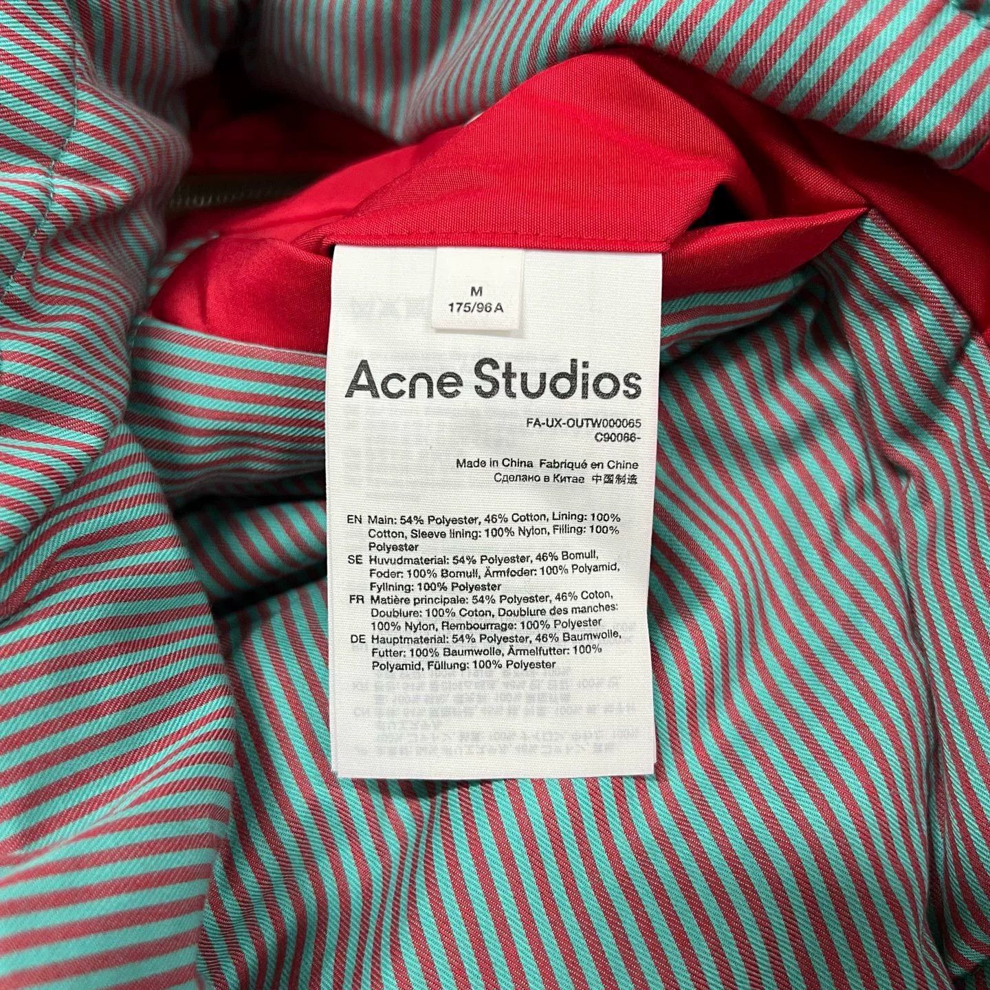 Acne Studios Acne Smiling Face Logo Red Cotton Jacket Size M / US 6-8 / IT 42-44 - 6 Thumbnail