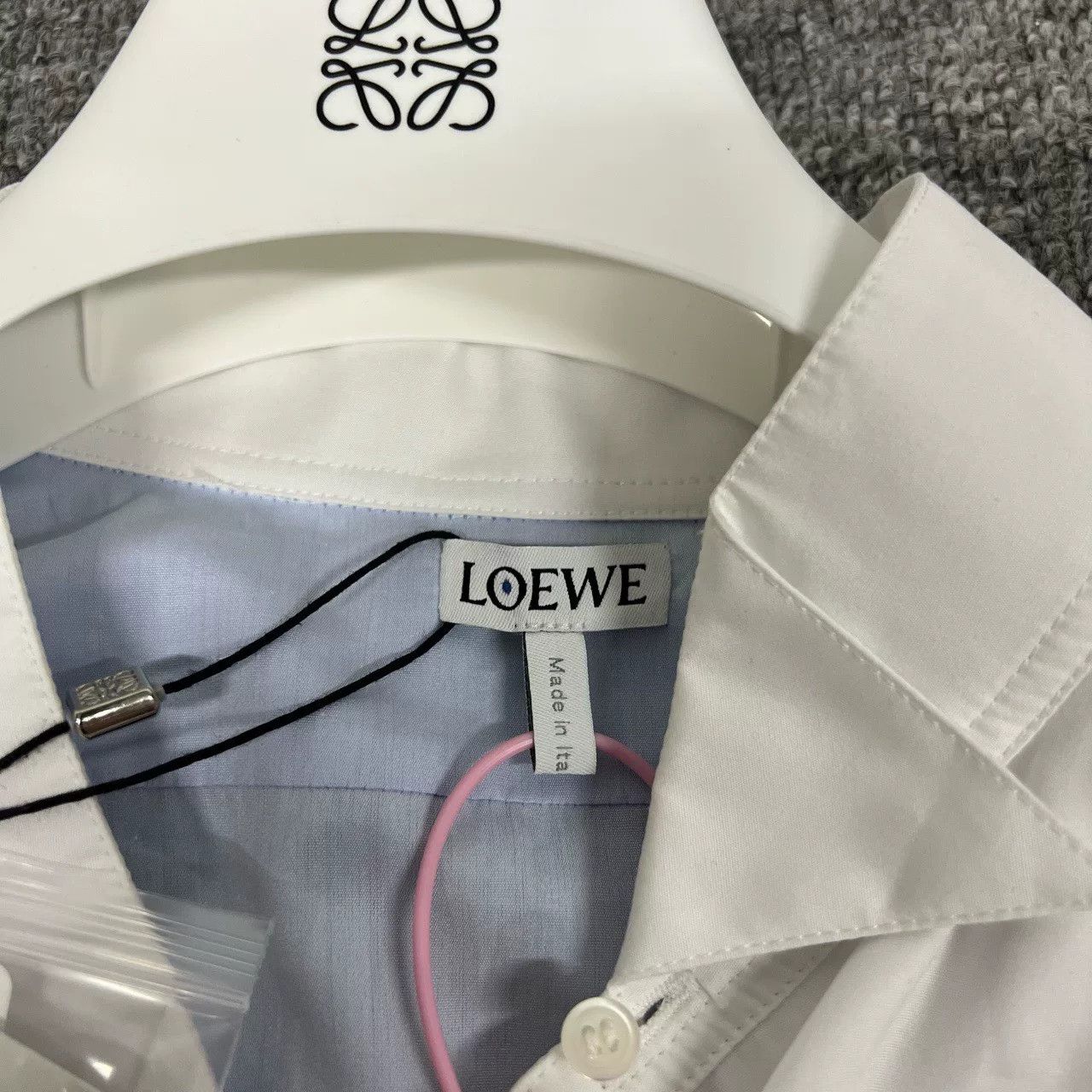 Loewe Loewe Blue White Patchwork Shirt Dress Size XXS / US 00 / IT 34 - 6 Thumbnail