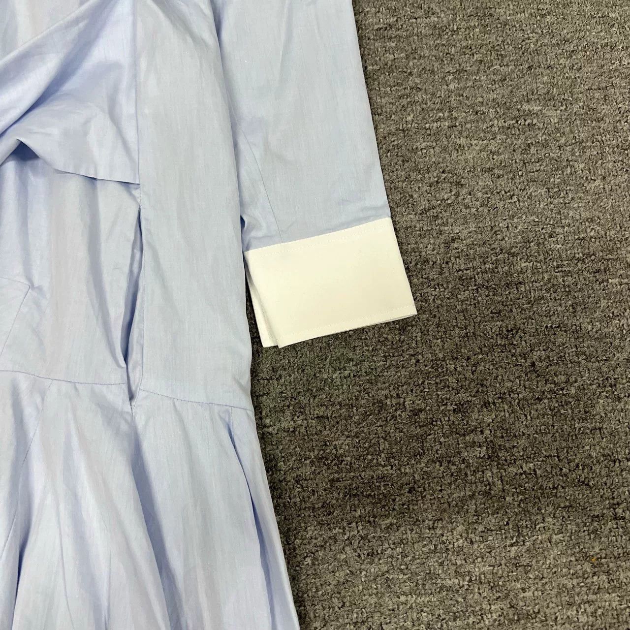 Loewe Loewe Blue White Patchwork Shirt Dress Size XXS / US 00 / IT 34 - 4 Thumbnail