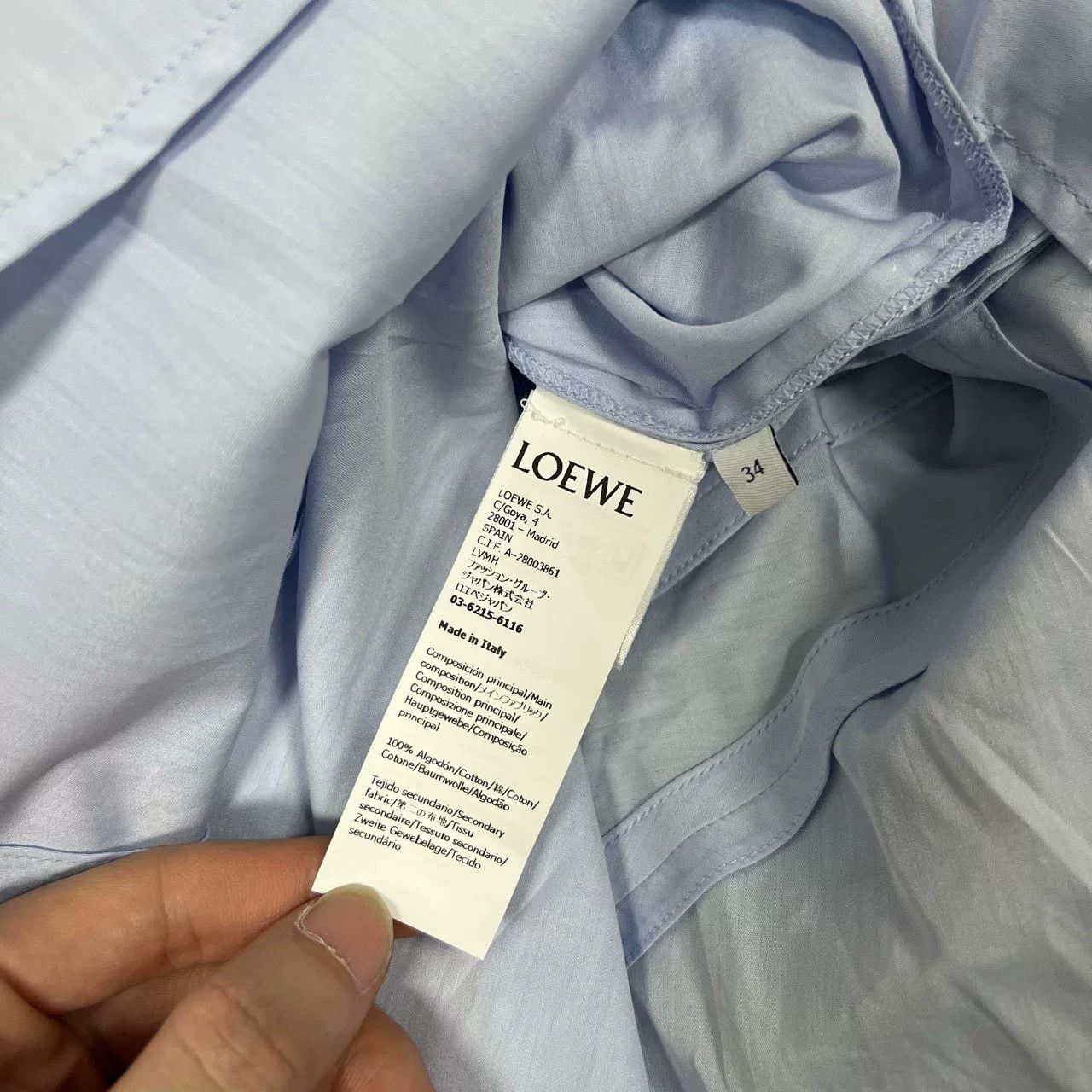 Loewe Loewe Blue White Patchwork Shirt Dress Size XXS / US 00 / IT 34 - 8 Thumbnail