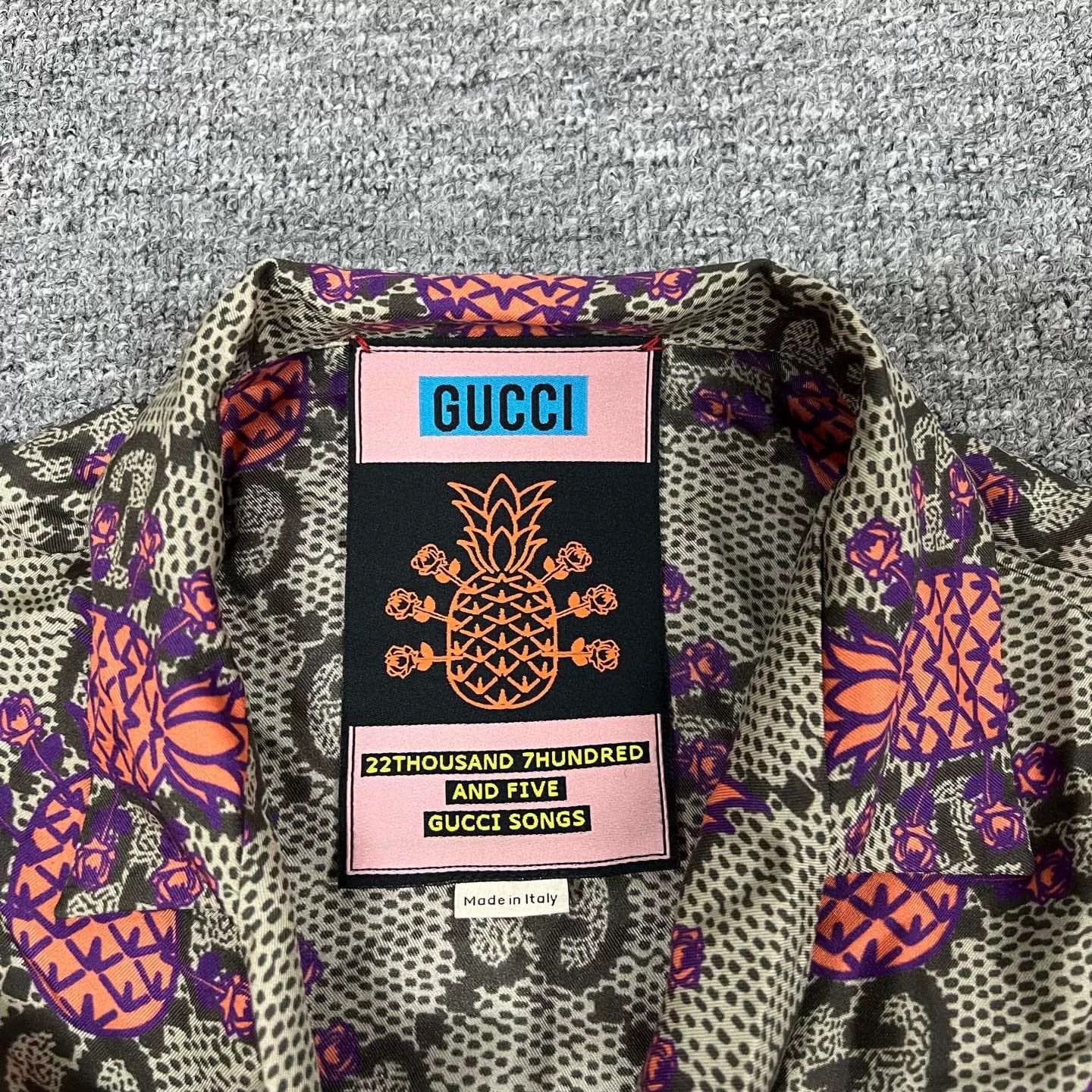 Gucci Gucci Limited Pineapple Double G Silk Shirt Size US S / EU 44-46 / 1 - 6 Thumbnail