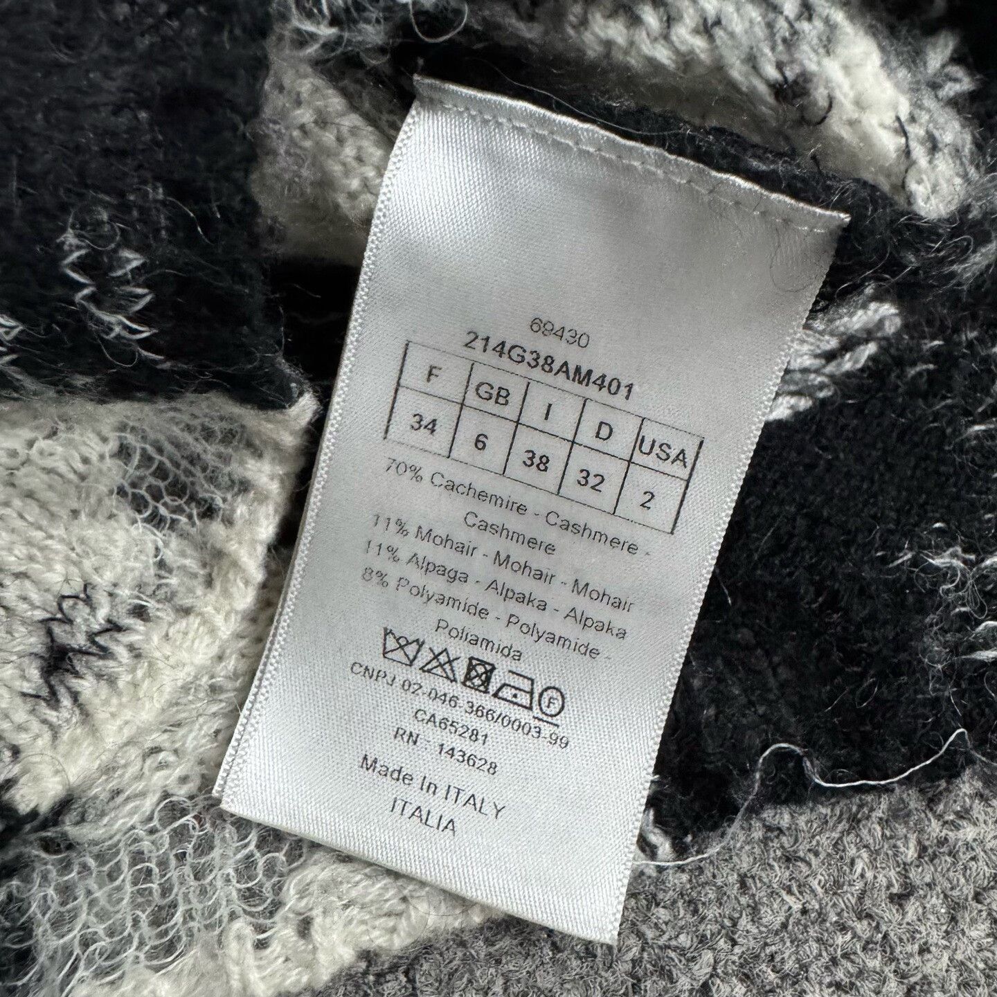 Dior Dior Black White Check Cashmere Cardigan Size XS / US 0-2 / IT 36-38 - 7 Thumbnail
